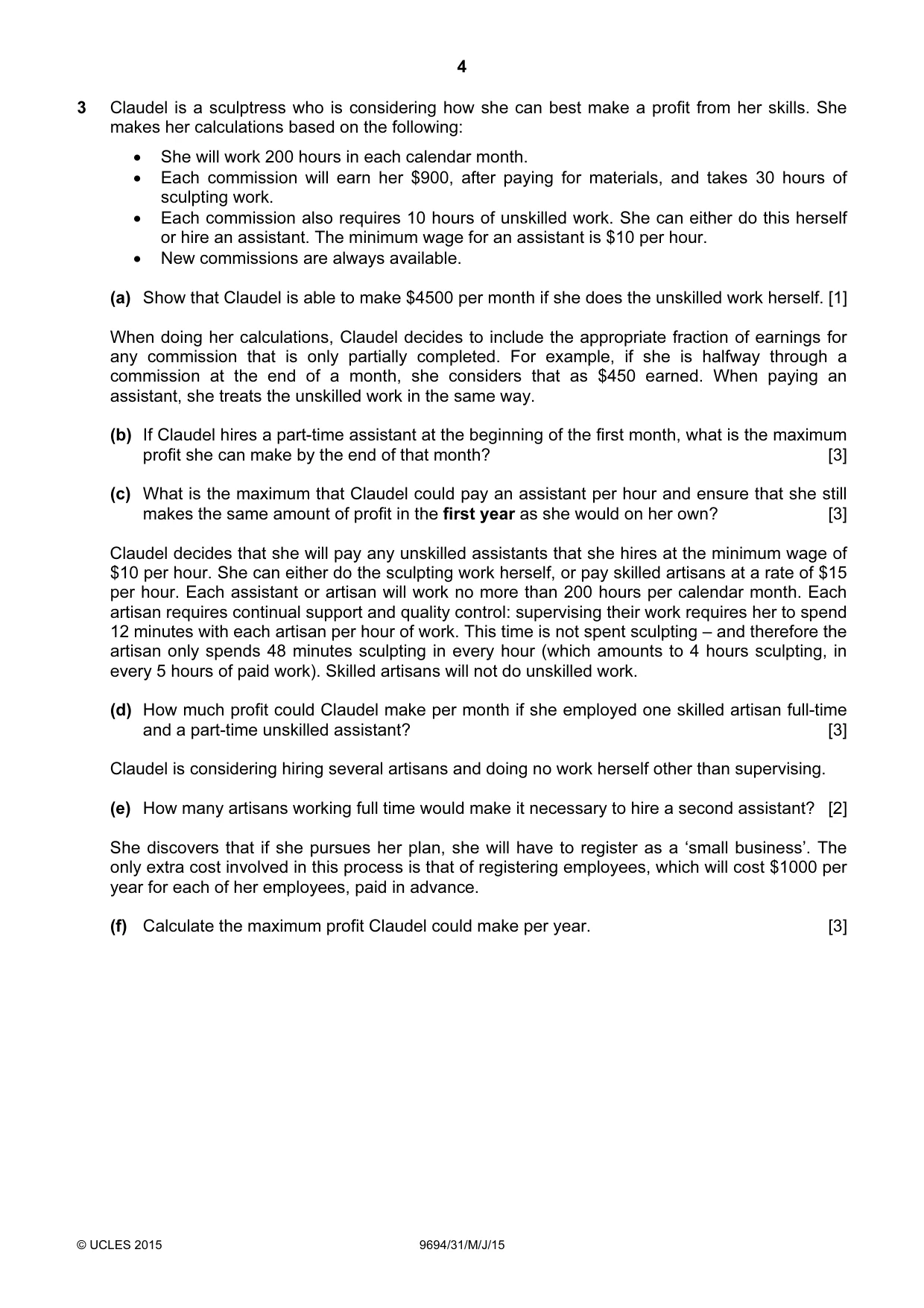 Cambridge A Level Thinking Skills 9694 2015 May/June Paper 3 · Variant 1 question paper, page 4 of 8