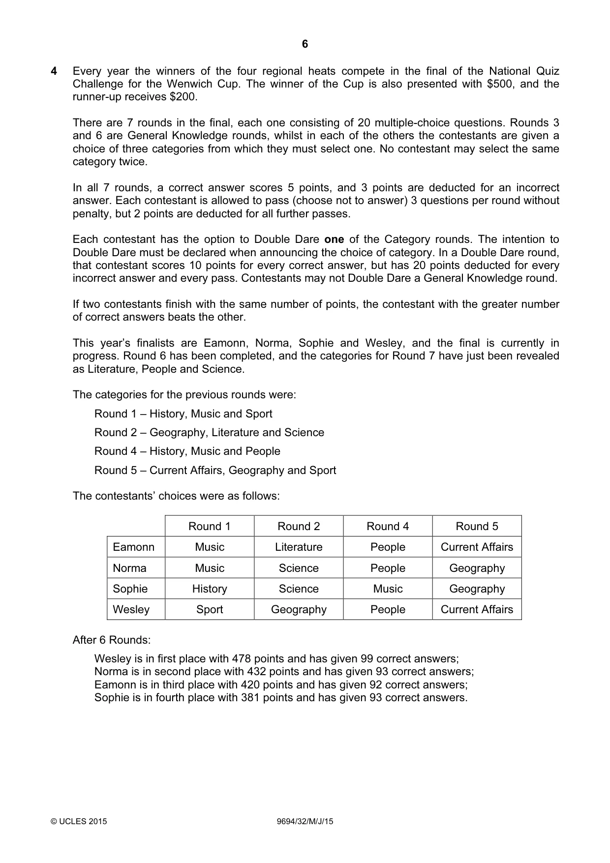 Cambridge A Level Thinking Skills 9694 2015 May/June Paper 3 · Variant 2 question paper, page 6 of 8