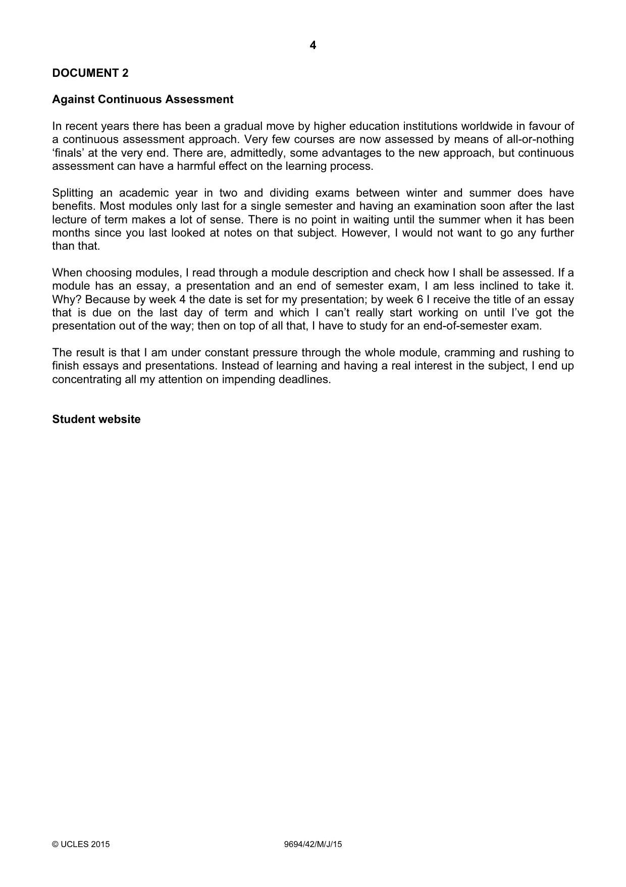 Cambridge A Level Thinking Skills 9694 2015 May/June Paper 4 · Variant 2 question paper, page 4 of 8