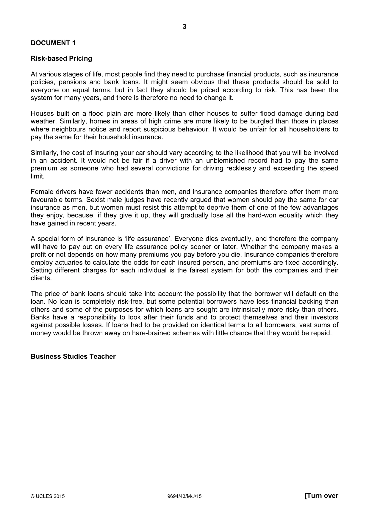 Cambridge A Level Thinking Skills 9694 2015 May/June Paper 4 · Variant 3 question paper, page 3 of 8