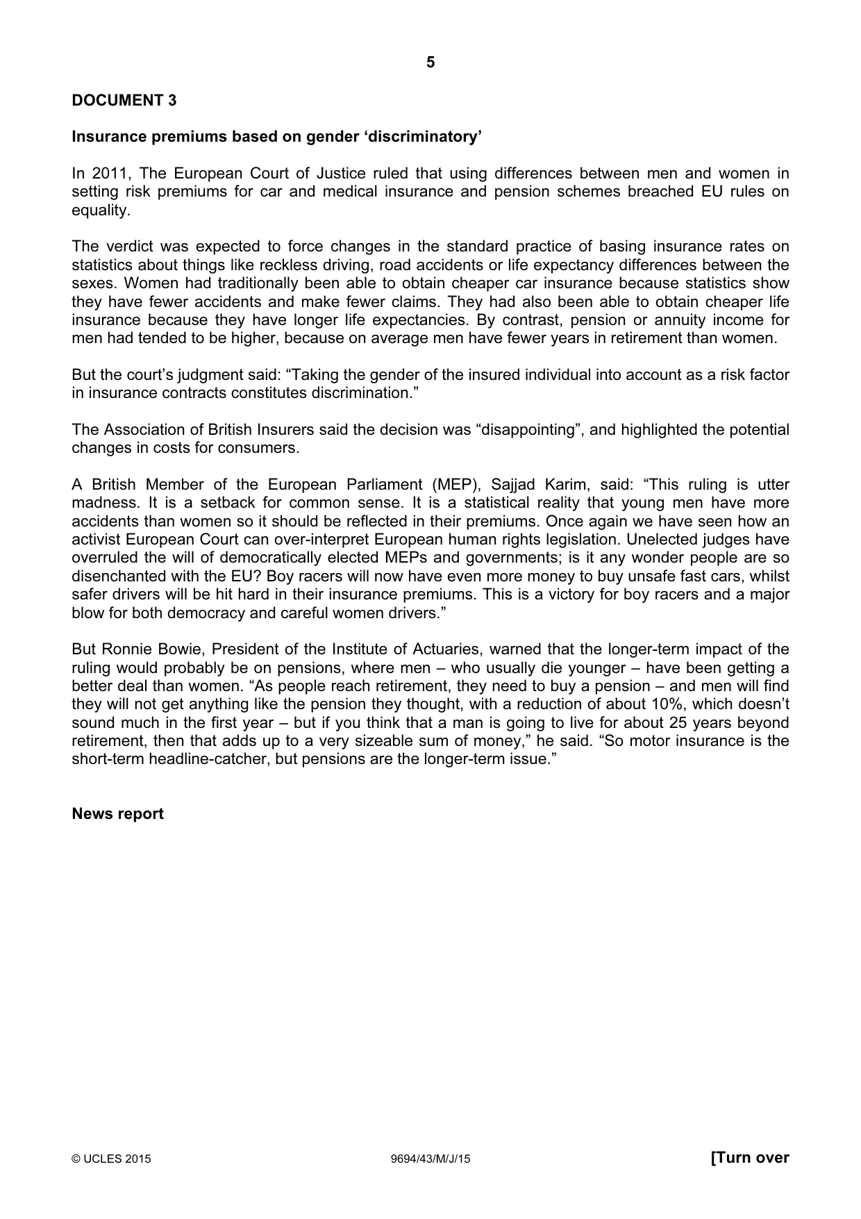 Cambridge A Level Thinking Skills 9694 2015 May/June Paper 4 · Variant 3 question paper, page 5 of 8