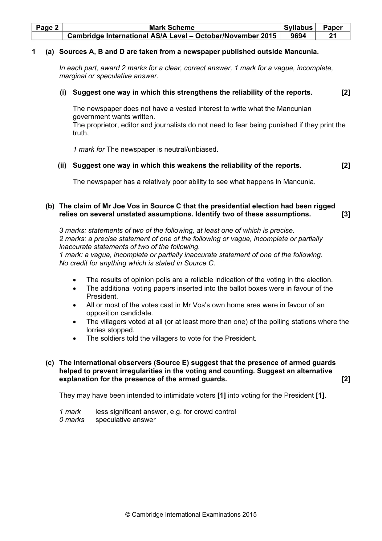 Mark scheme, page 2 of 8