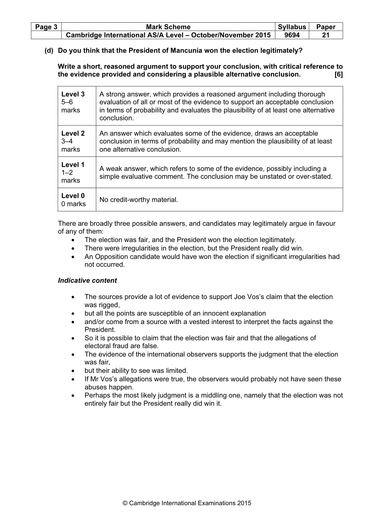 Mark scheme, page 3 of 8