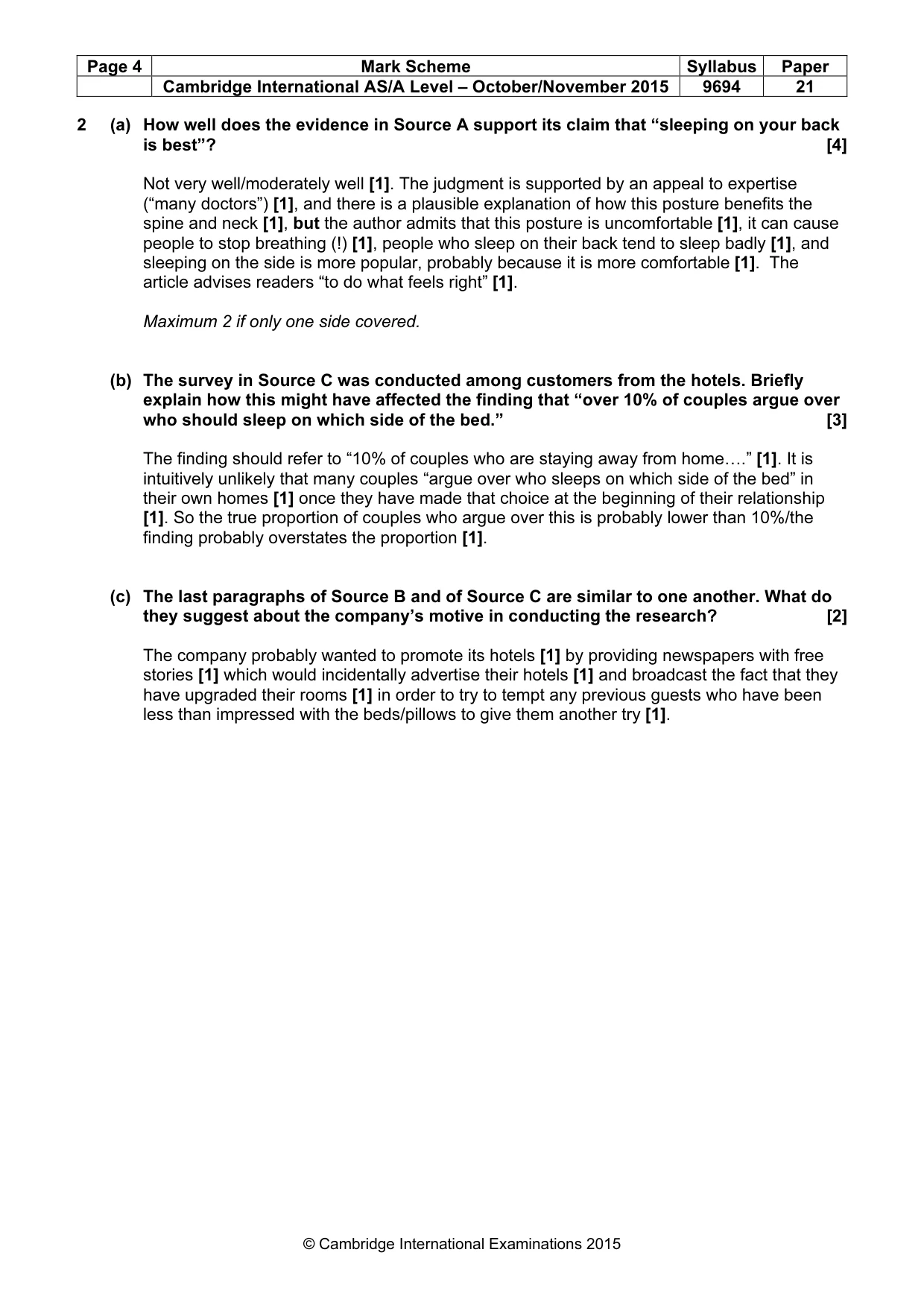 Mark scheme, page 4 of 8