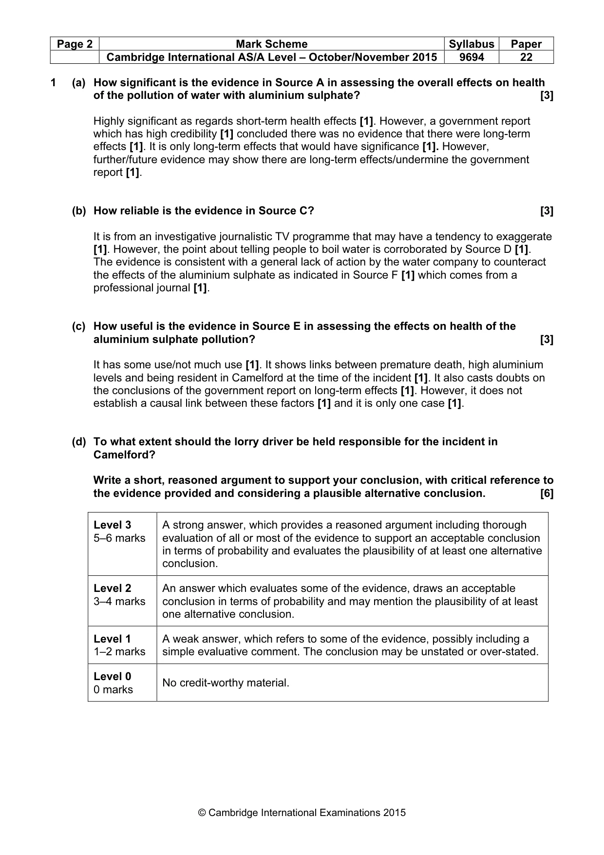 Mark scheme, page 2 of 7