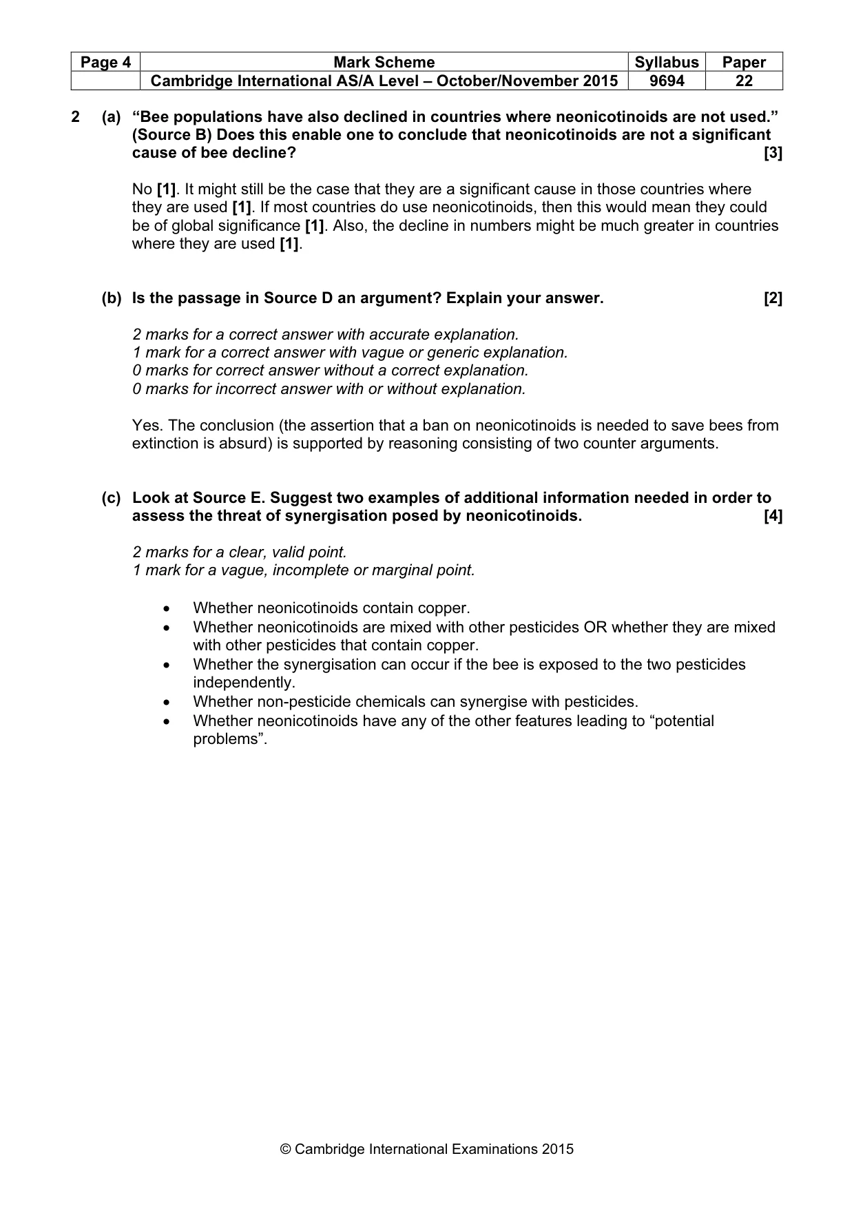 Mark scheme, page 4 of 7