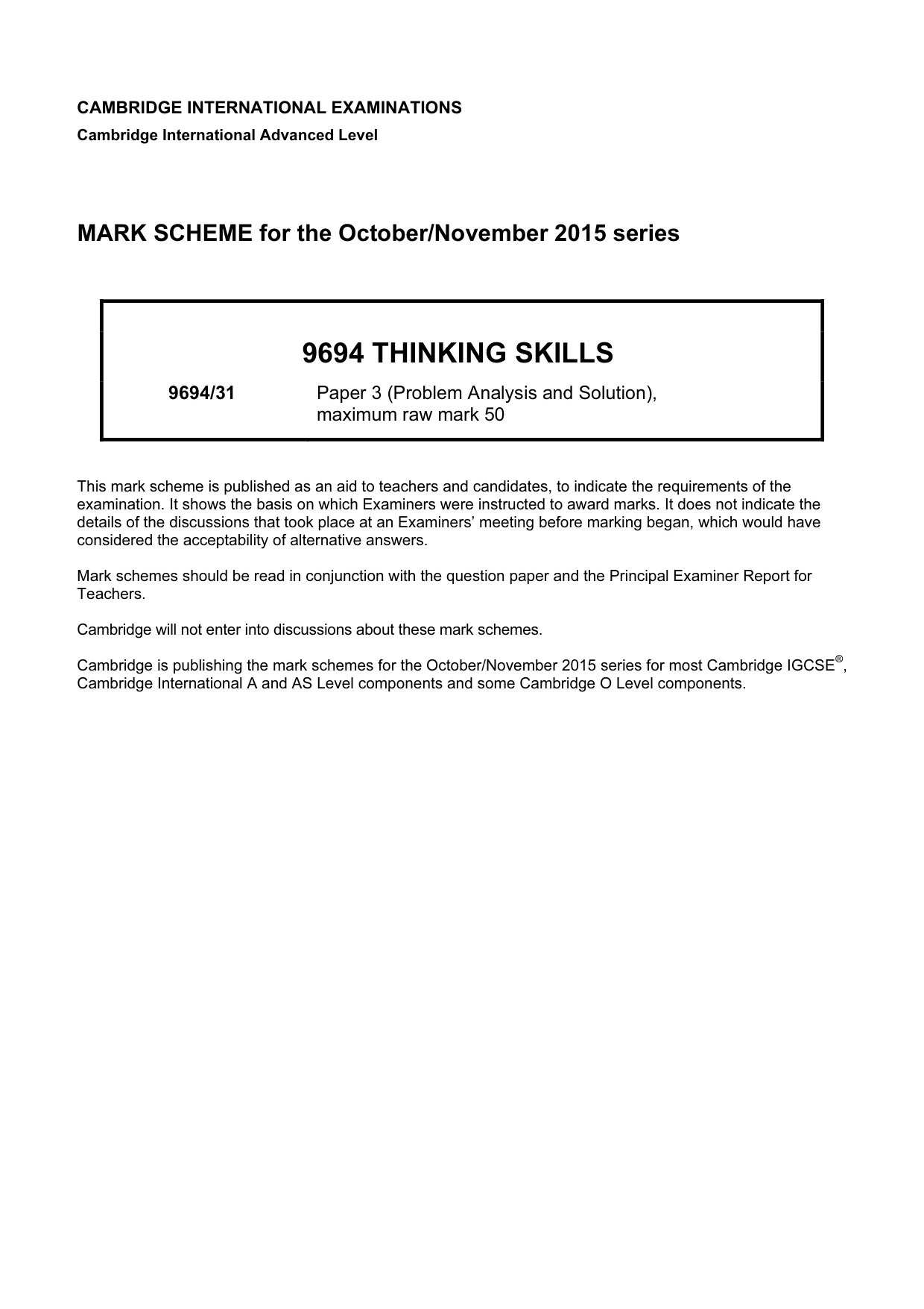 Mark scheme, page 1 of 7