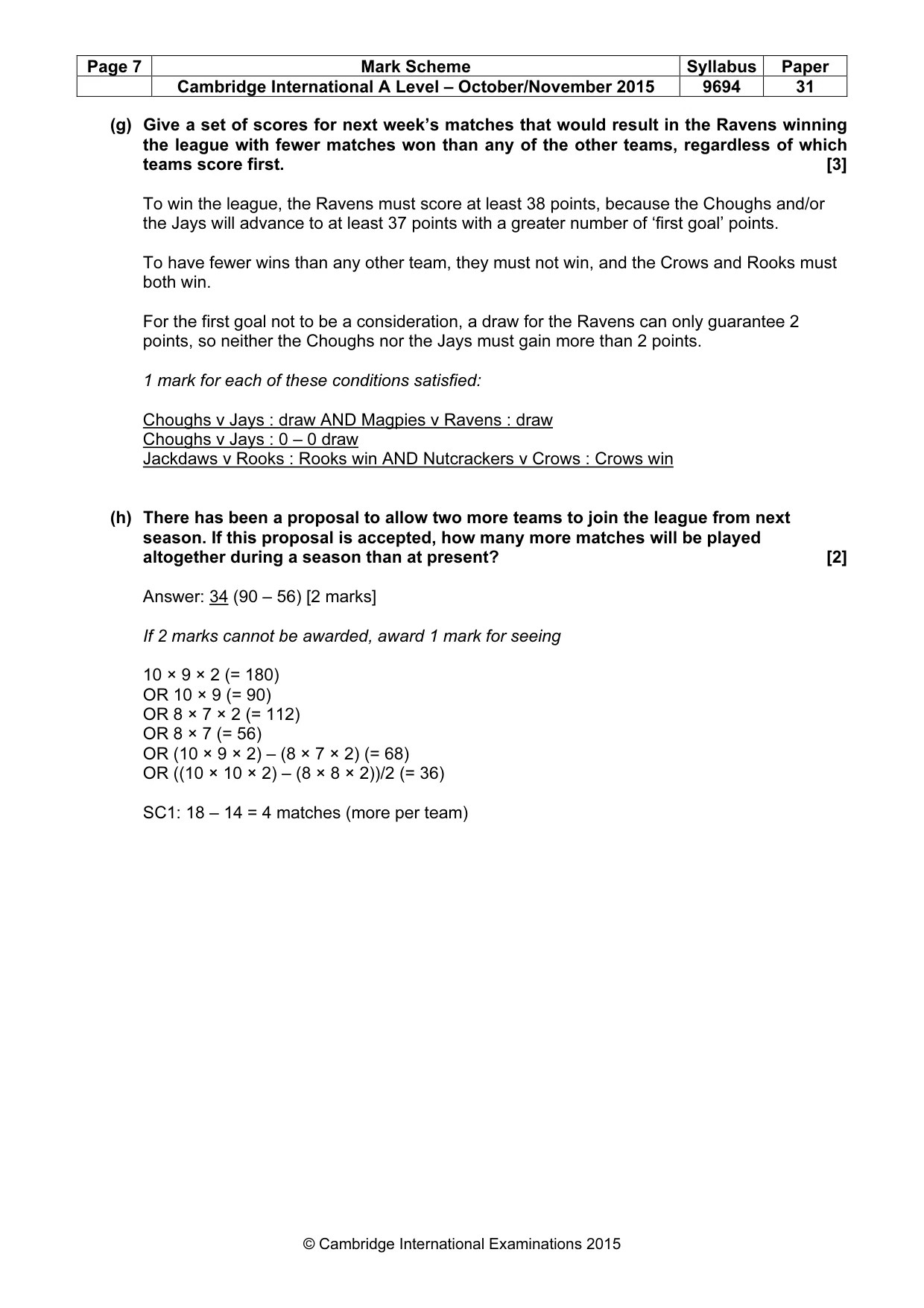 Mark scheme, page 7 of 7