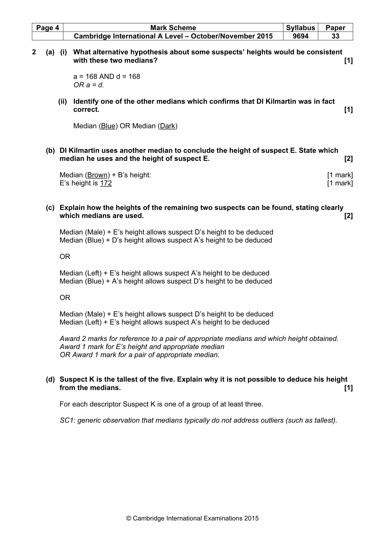 Mark scheme, page 4 of 9