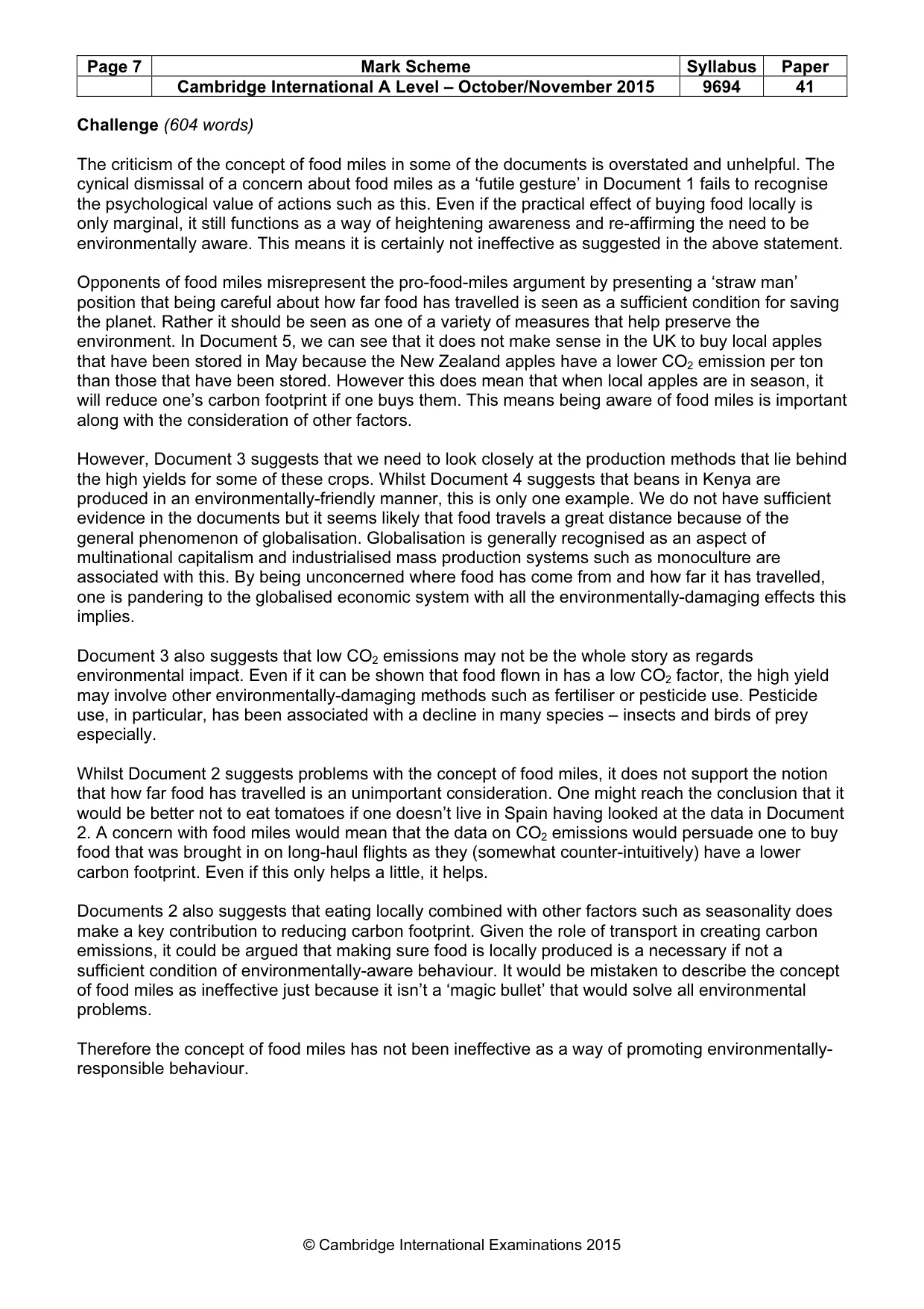 Mark scheme, page 7 of 7