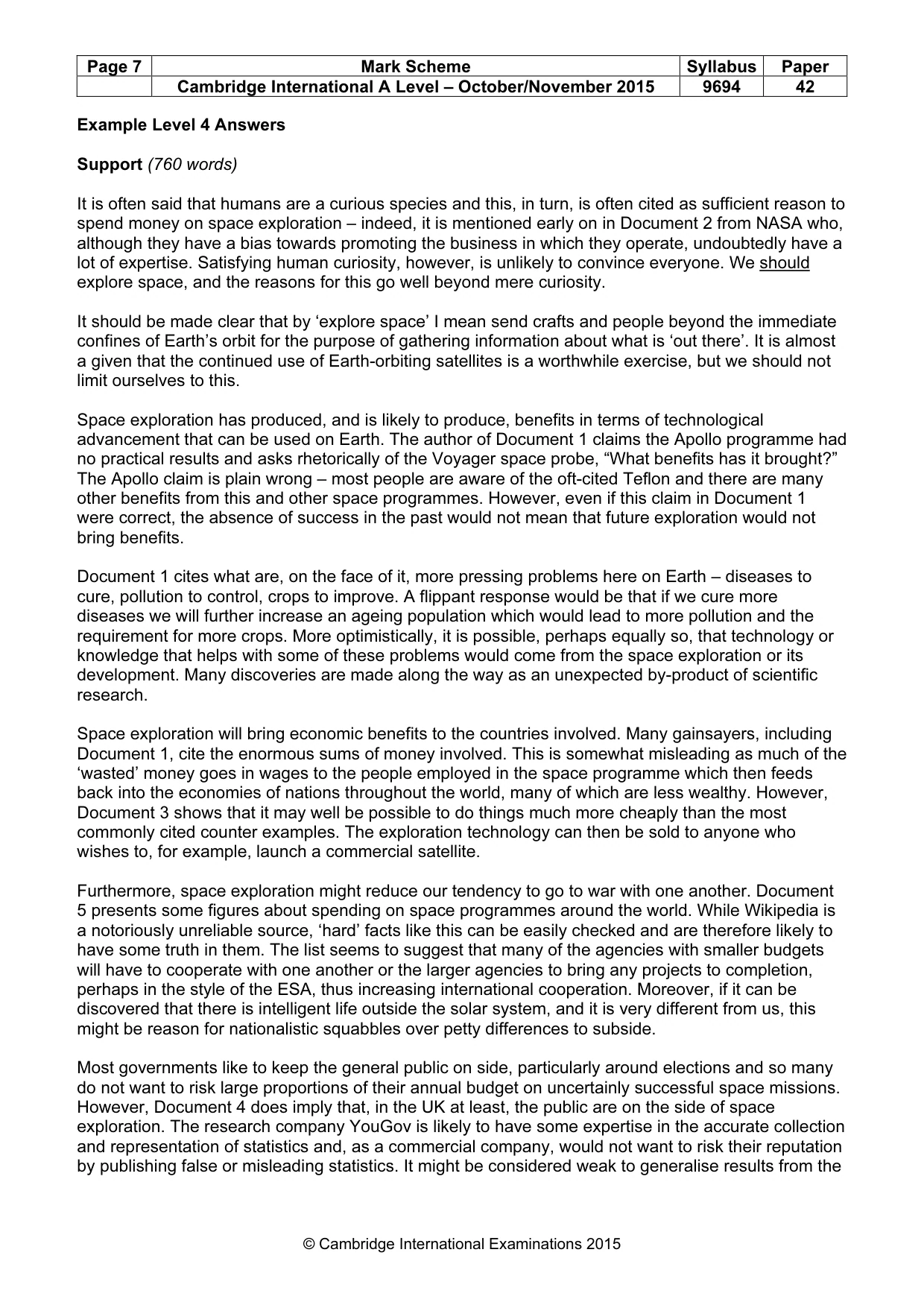 Mark scheme, page 7 of 9