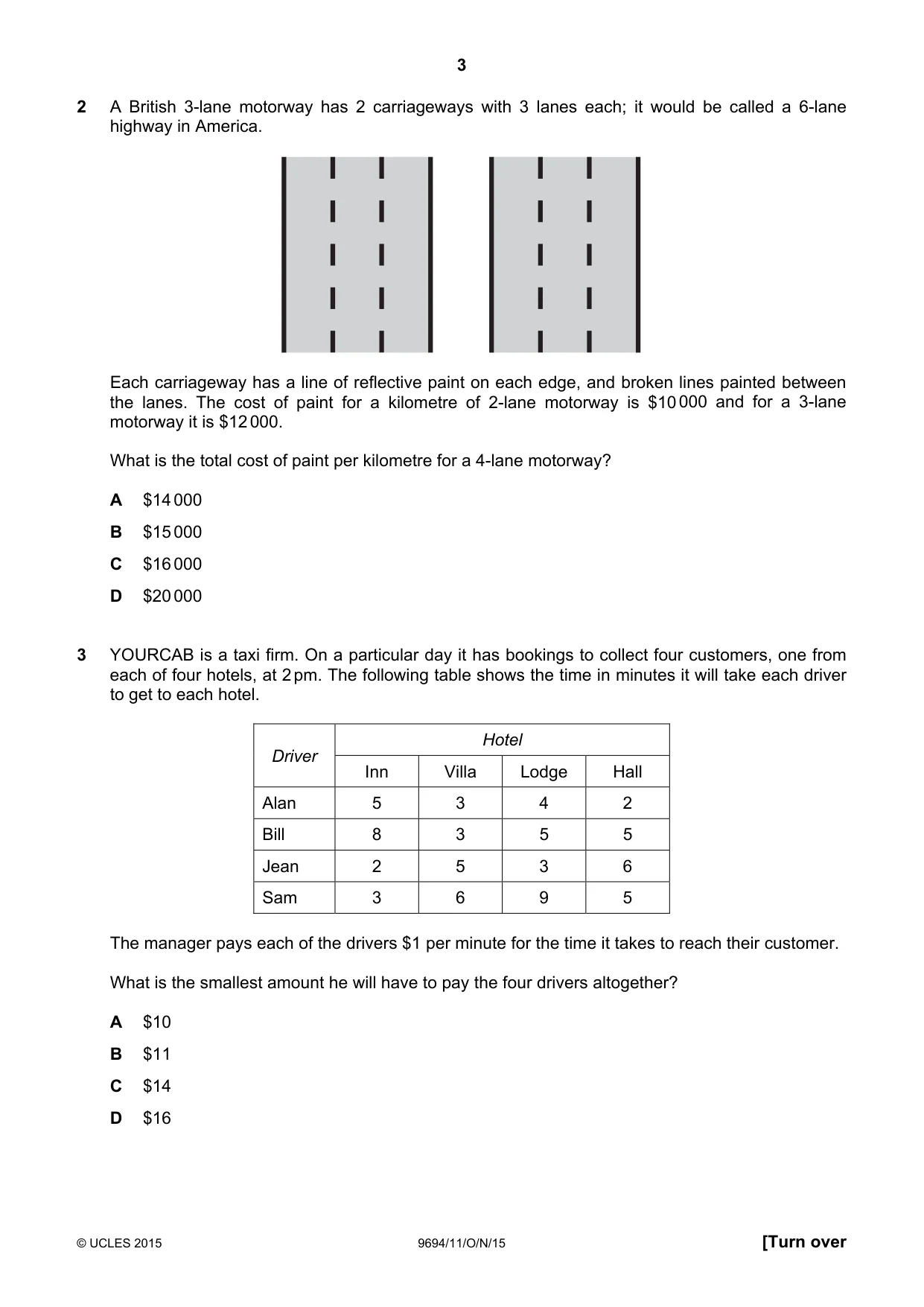 Cambridge A Level Thinking Skills 9694 2015 Oct/Nov Paper 1 · Variant 1 question paper, page 3 of 20