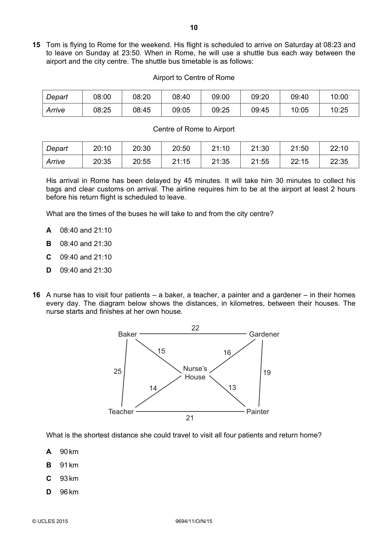 Cambridge A Level Thinking Skills 9694 2015 Oct/Nov Paper 1 · Variant 1 question paper, page 10 of 20