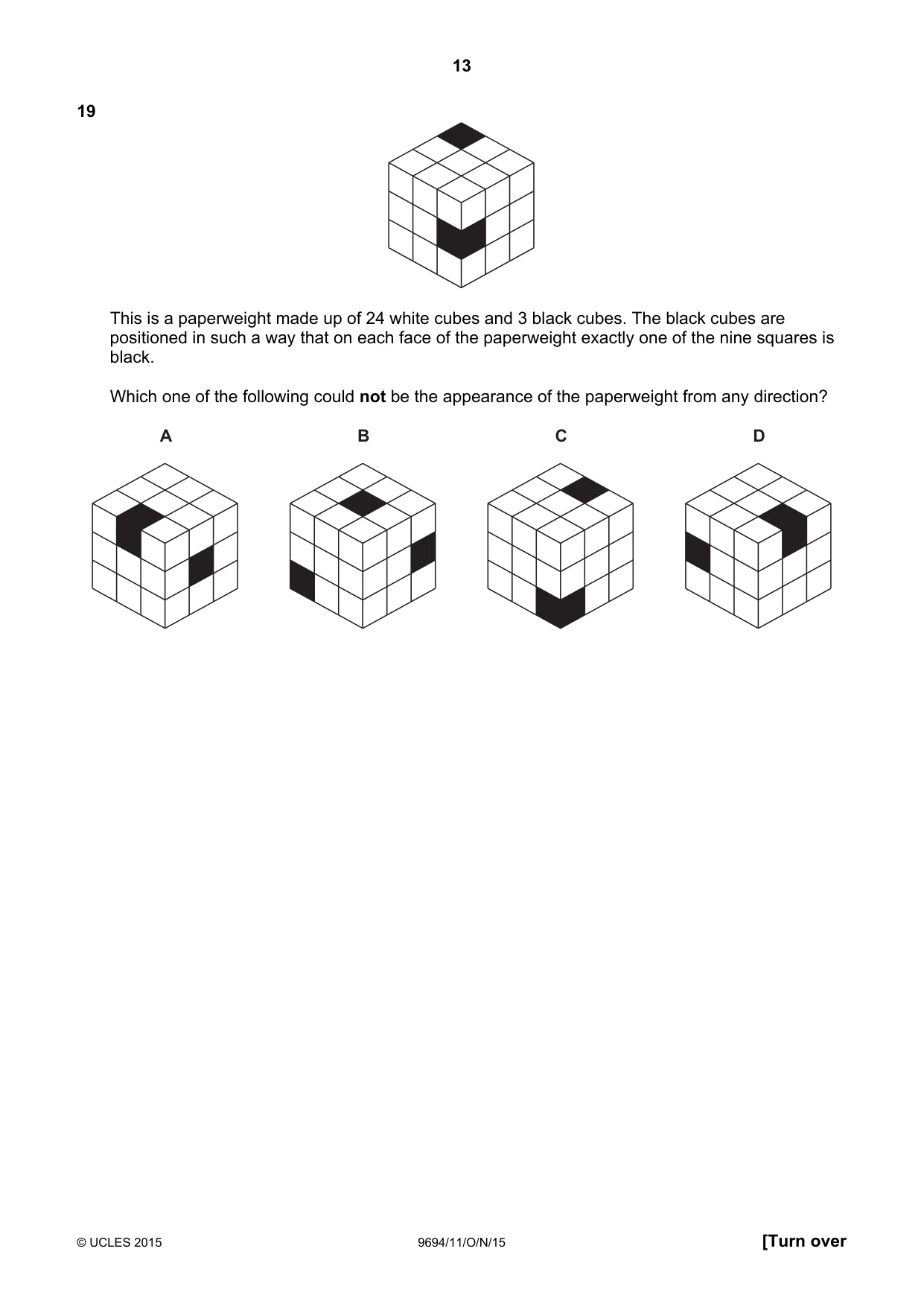 Cambridge A Level Thinking Skills 9694 2015 Oct/Nov Paper 1 · Variant 1 question paper, page 13 of 20