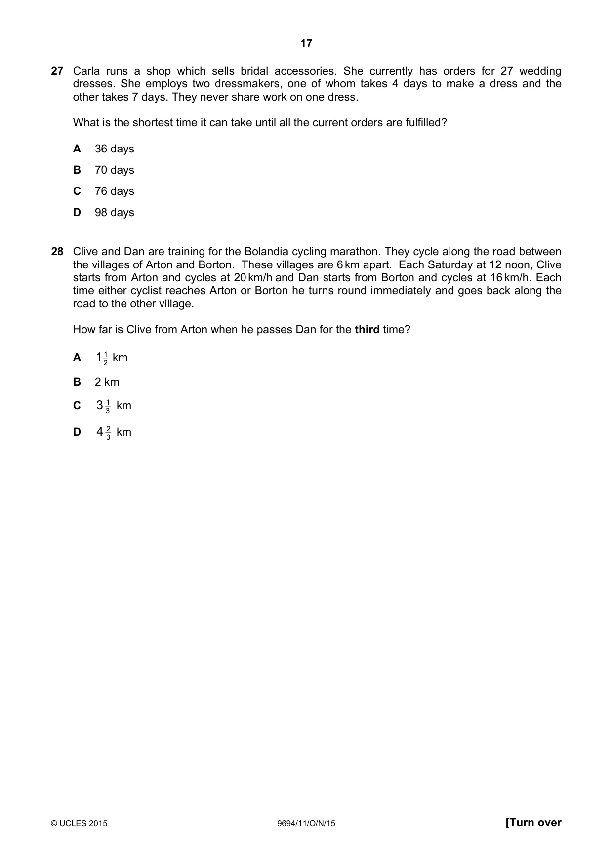 Cambridge A Level Thinking Skills 9694 2015 Oct/Nov Paper 1 · Variant 1 question paper, page 17 of 20