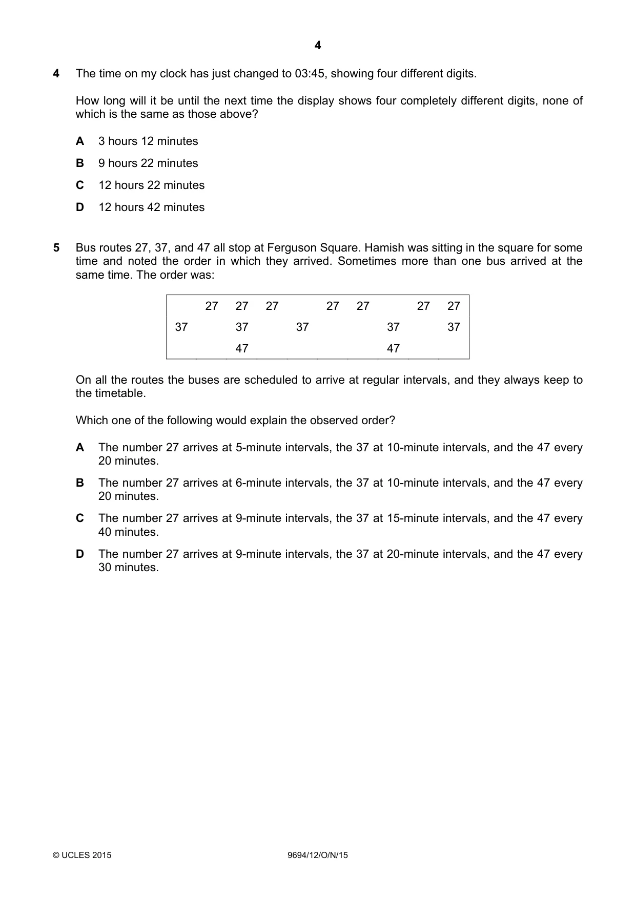 Cambridge A Level Thinking Skills 9694 2015 Oct/Nov Paper 1 · Variant 2 question paper, page 4 of 20