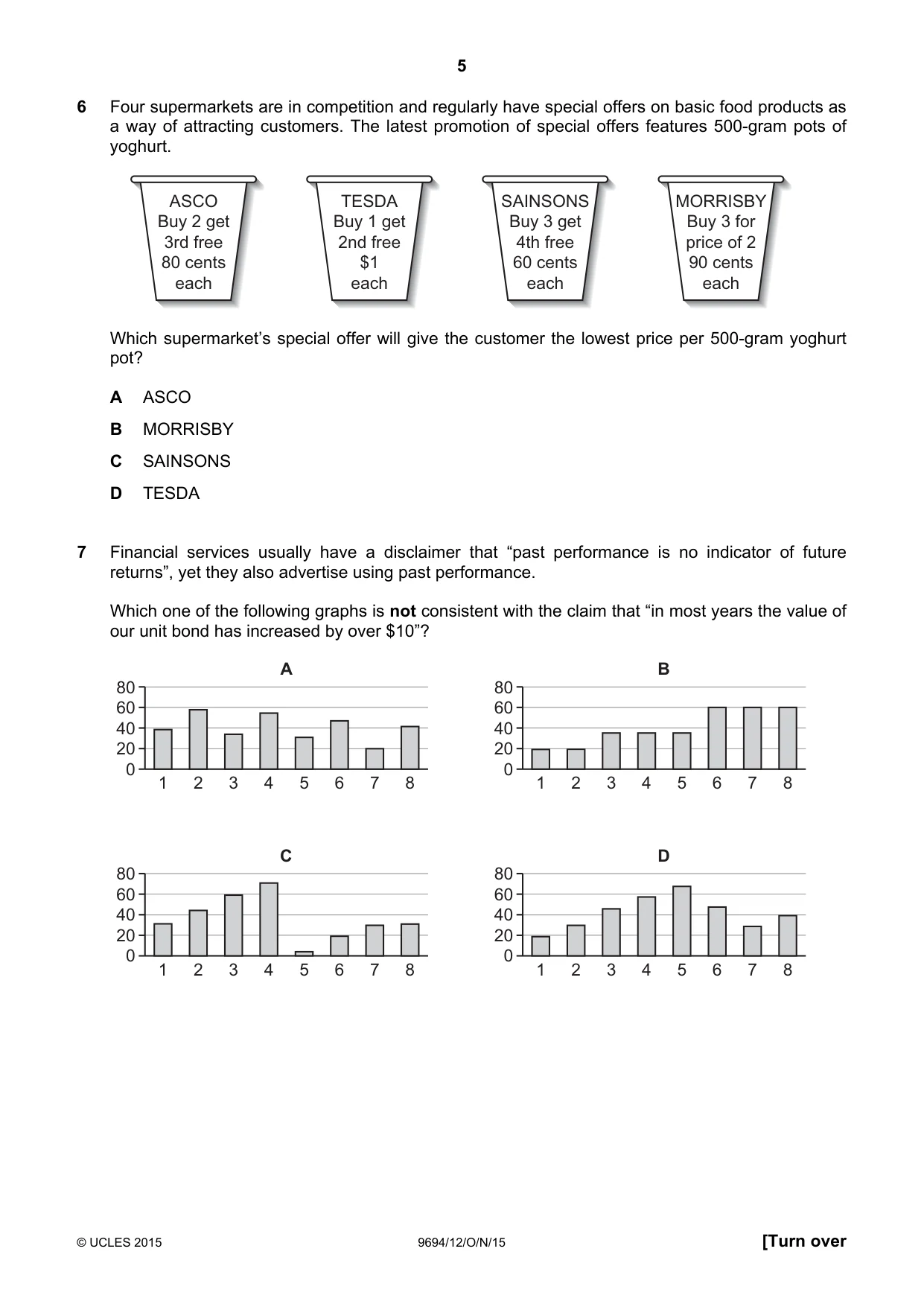 Cambridge A Level Thinking Skills 9694 2015 Oct/Nov Paper 1 · Variant 2 question paper, page 5 of 20