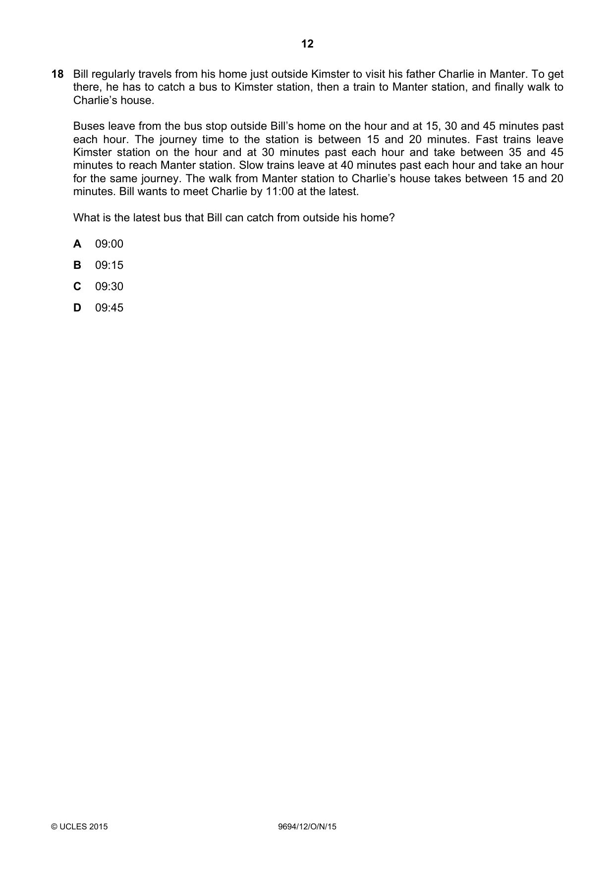 Cambridge A Level Thinking Skills 9694 2015 Oct/Nov Paper 1 · Variant 2 question paper, page 12 of 20