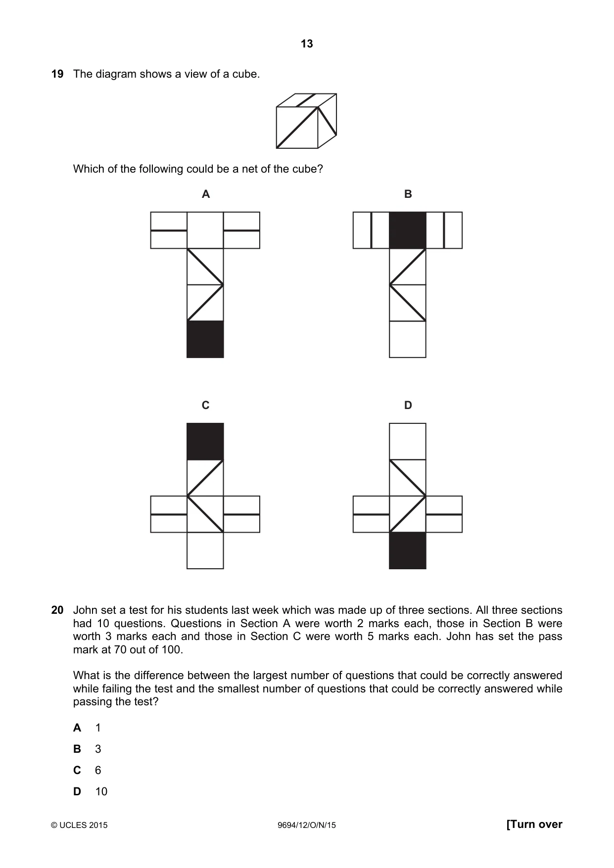 Cambridge A Level Thinking Skills 9694 2015 Oct/Nov Paper 1 · Variant 2 question paper, page 13 of 20