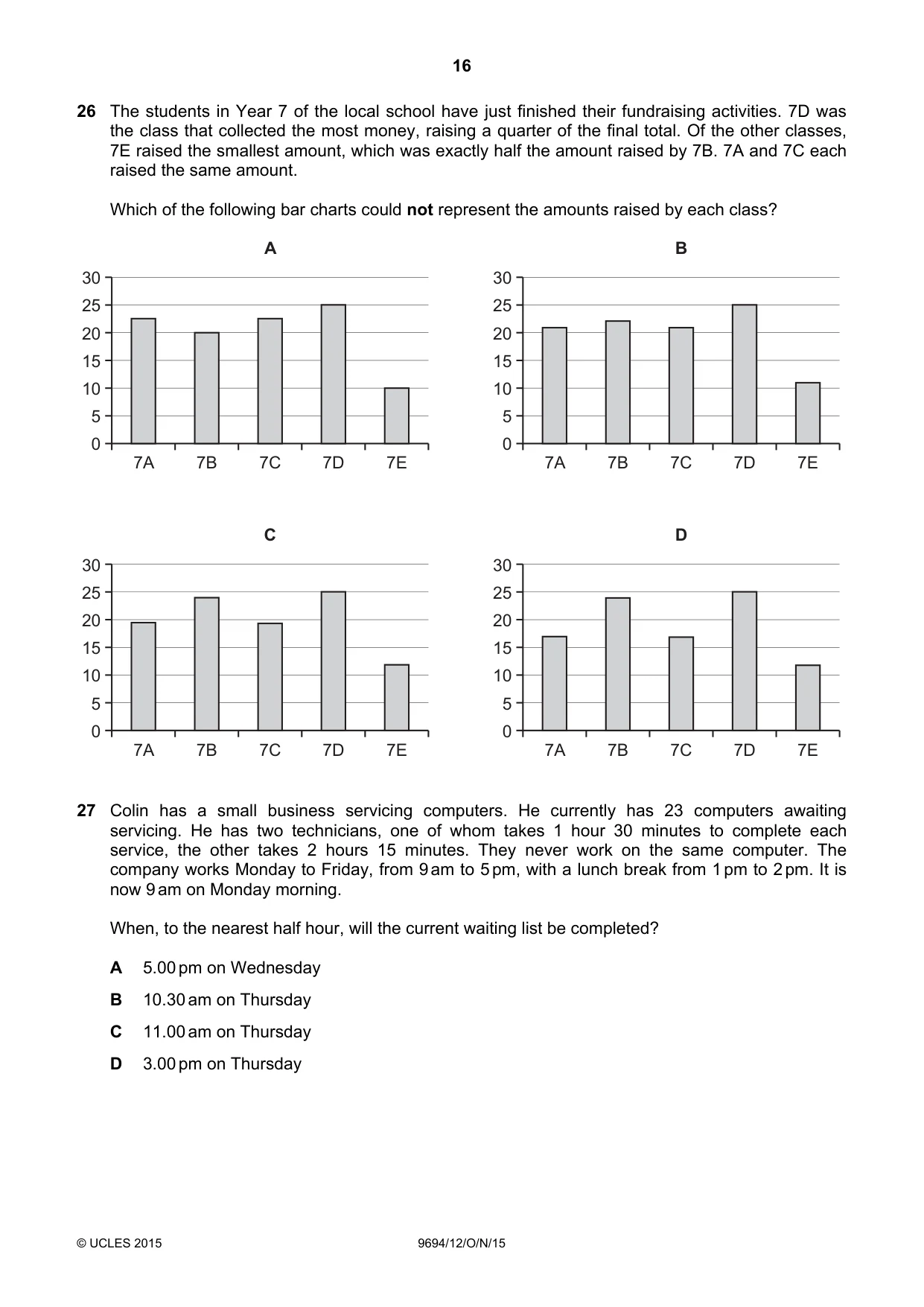 Cambridge A Level Thinking Skills 9694 2015 Oct/Nov Paper 1 · Variant 2 question paper, page 16 of 20
