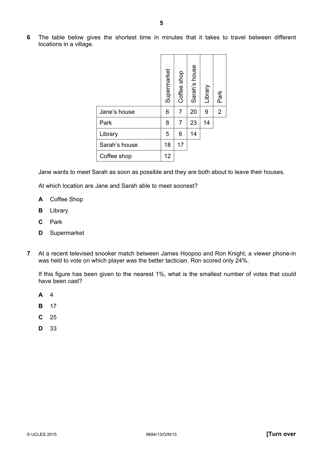 Cambridge A Level Thinking Skills 9694 2015 Oct/Nov Paper 1 · Variant 3 question paper, page 5 of 20