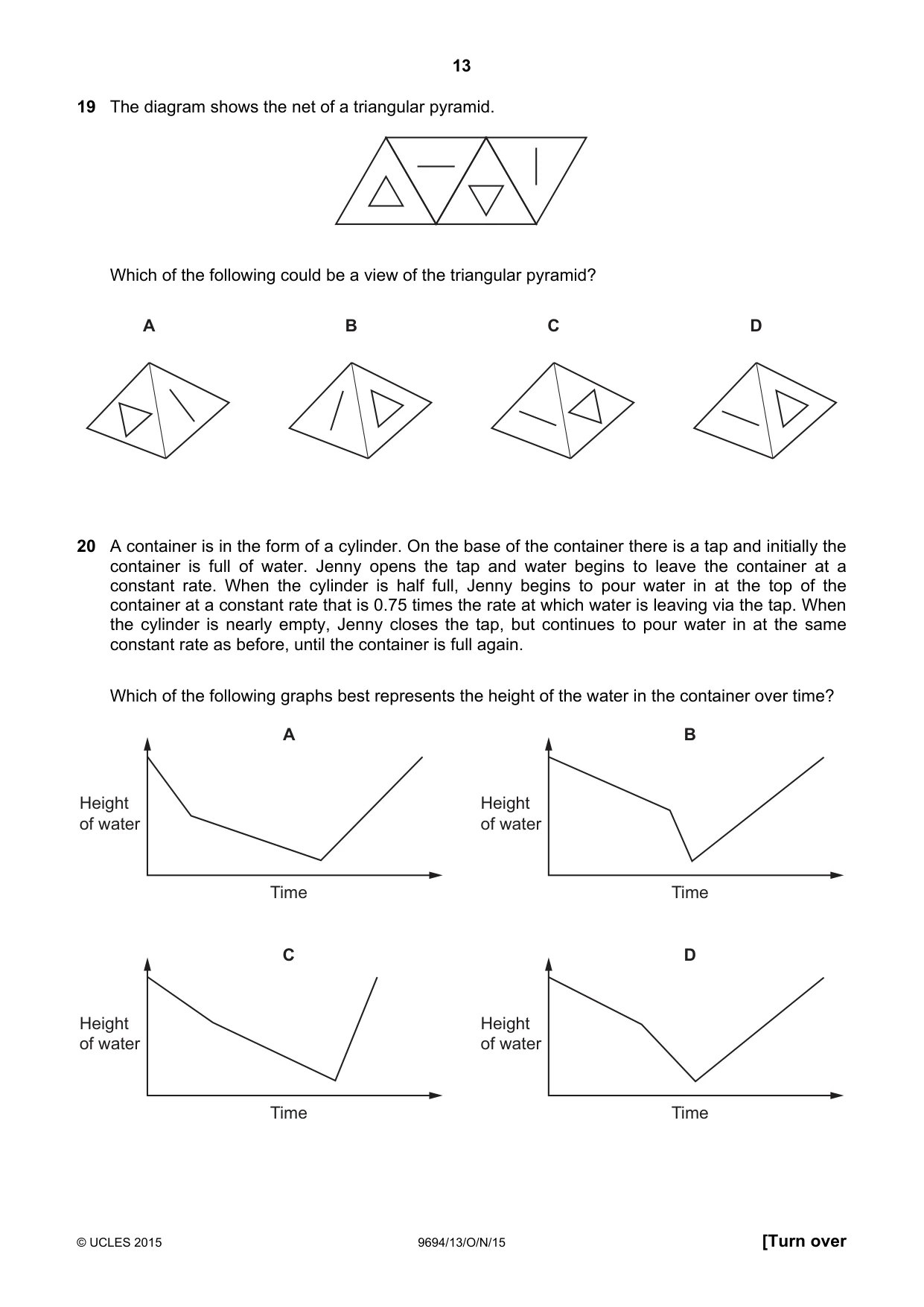 Cambridge A Level Thinking Skills 9694 2015 Oct/Nov Paper 1 · Variant 3 question paper, page 13 of 20