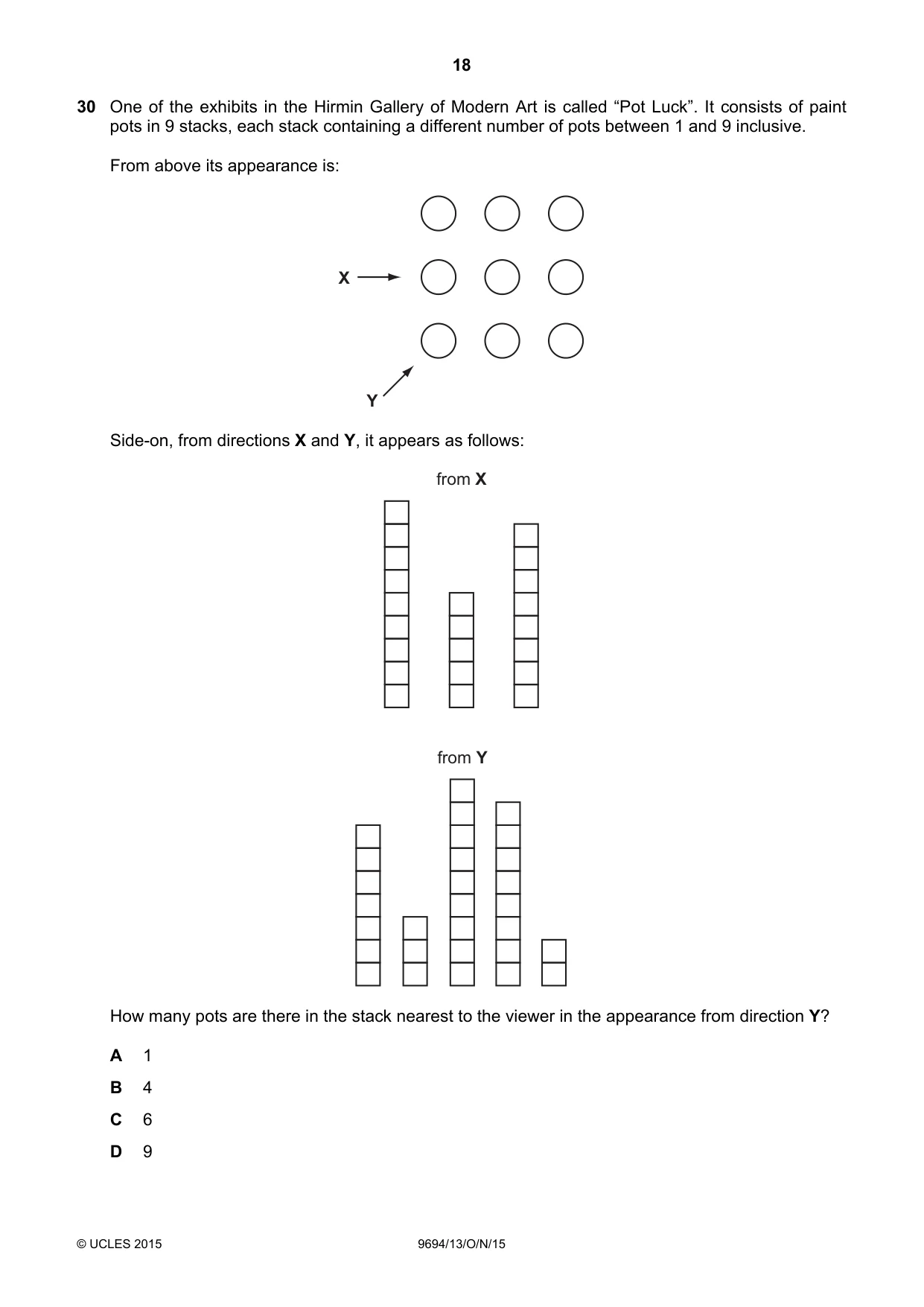 Cambridge A Level Thinking Skills 9694 2015 Oct/Nov Paper 1 · Variant 3 question paper, page 18 of 20