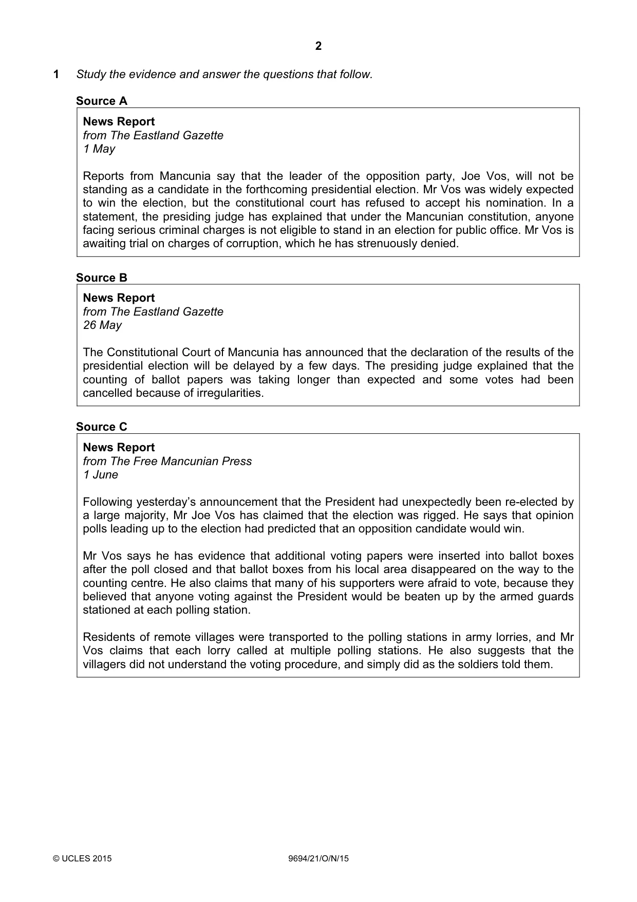 Cambridge A Level Thinking Skills 9694 2015 Oct/Nov Paper 2 · Variant 1 question paper, page 2 of 8