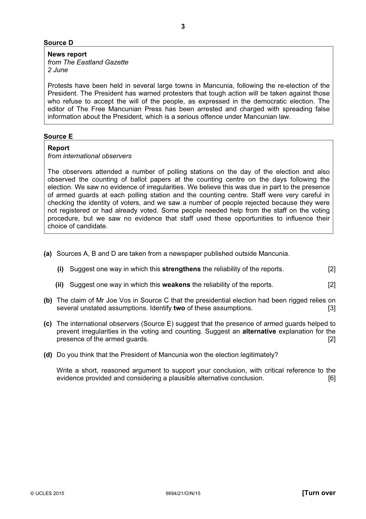 Cambridge A Level Thinking Skills 9694 2015 Oct/Nov Paper 2 · Variant 1 question paper, page 3 of 8