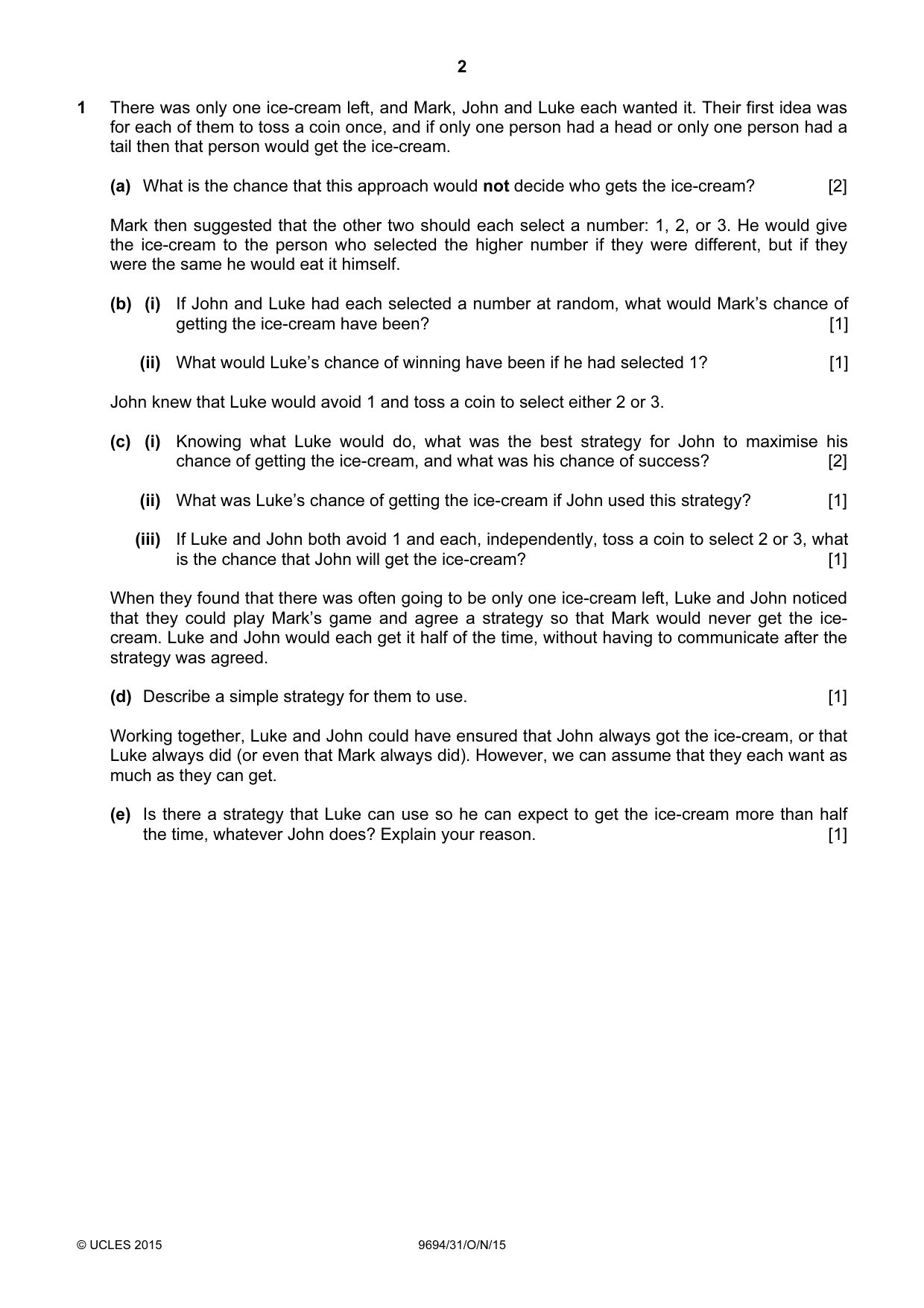 Cambridge A Level Thinking Skills 9694 2015 Oct/Nov Paper 3 · Variant 1 question paper, page 2 of 8
