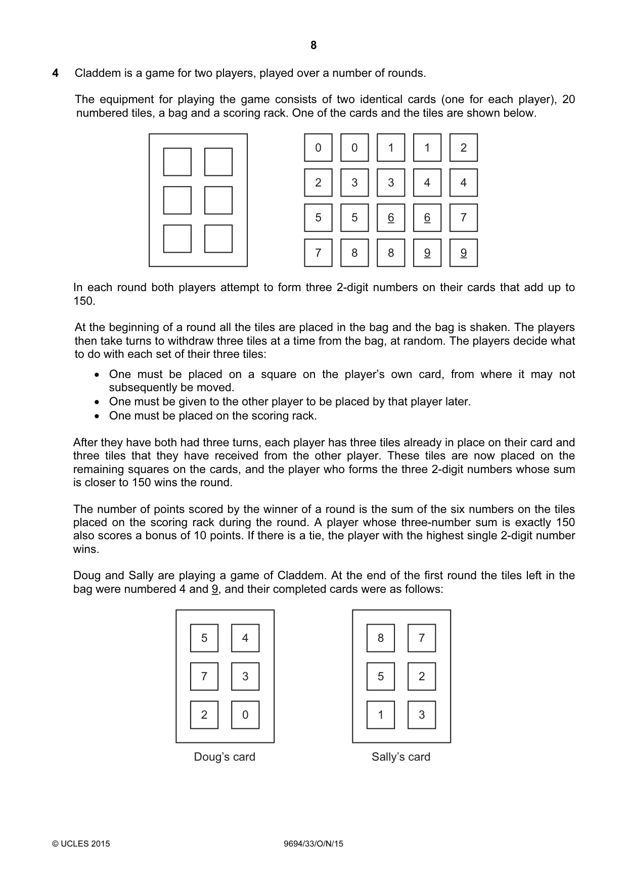 Cambridge A Level Thinking Skills 9694 2015 Oct/Nov Paper 3 · Variant 3 question paper, page 8 of 12