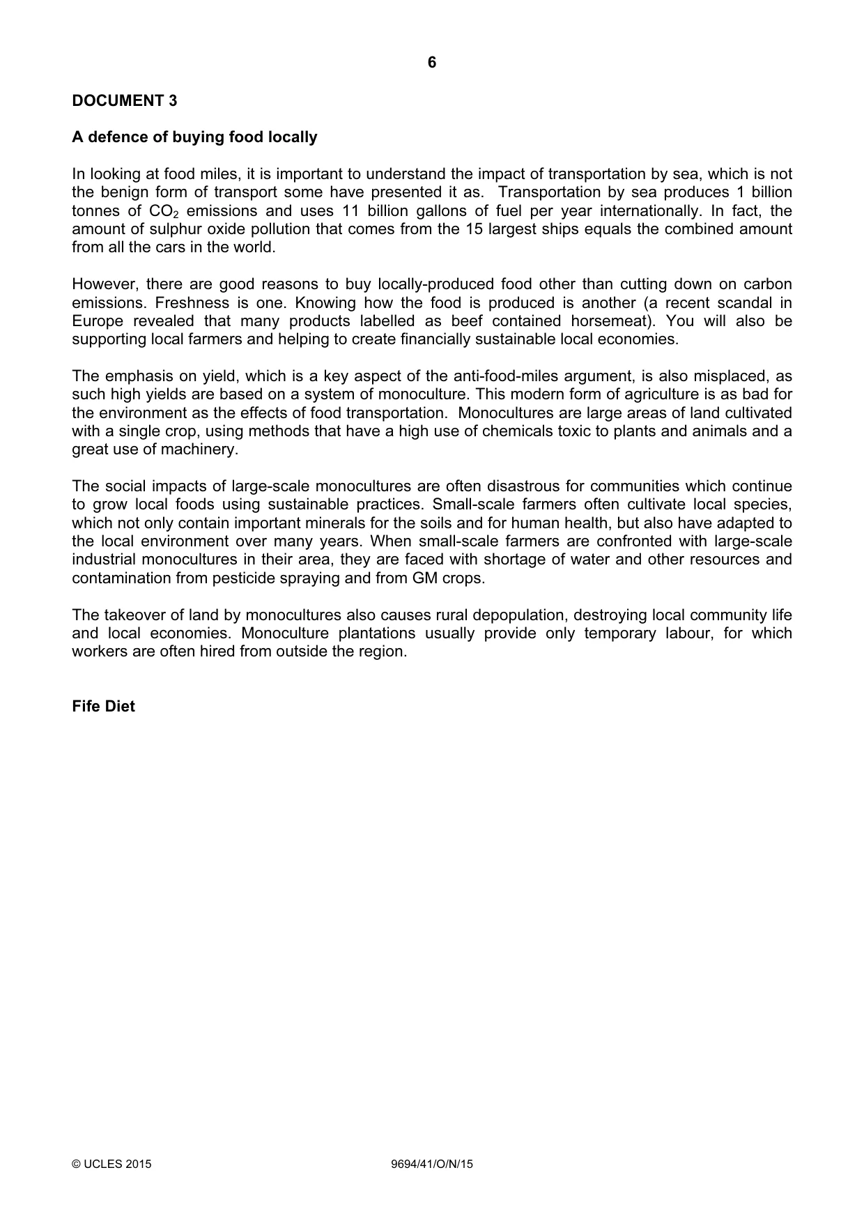 Cambridge A Level Thinking Skills 9694 2015 Oct/Nov Paper 4 · Variant 1 question paper, page 6 of 8