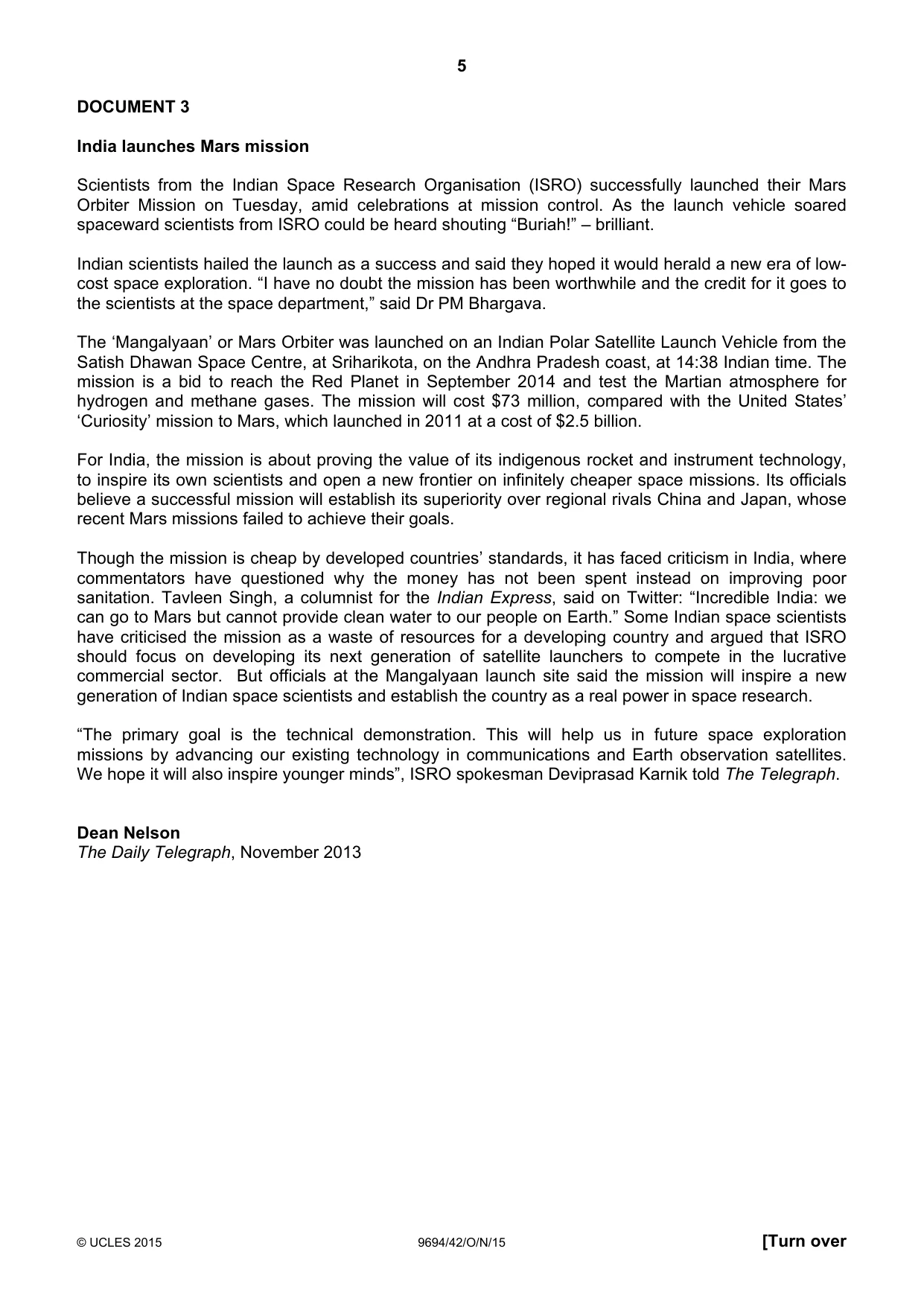 Cambridge A Level Thinking Skills 9694 2015 Oct/Nov Paper 4 · Variant 2 question paper, page 5 of 8