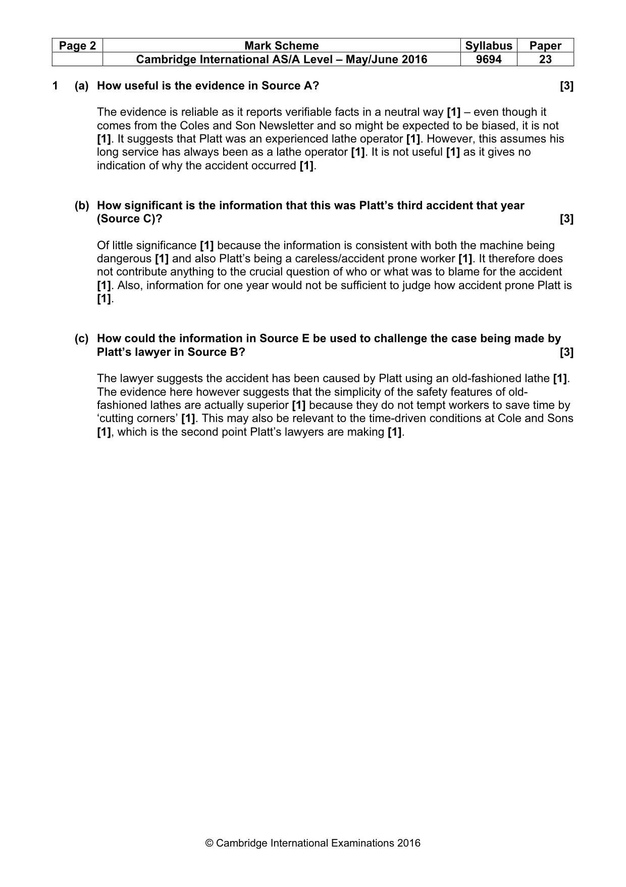Mark scheme, page 2 of 8