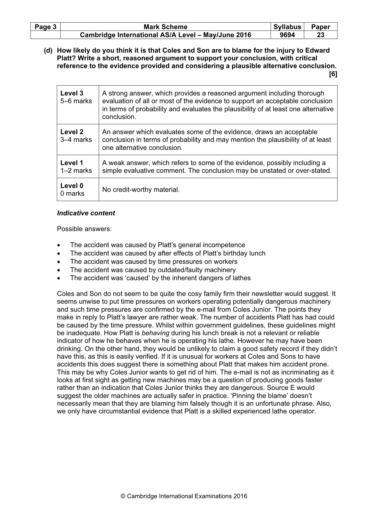 Mark scheme, page 3 of 8