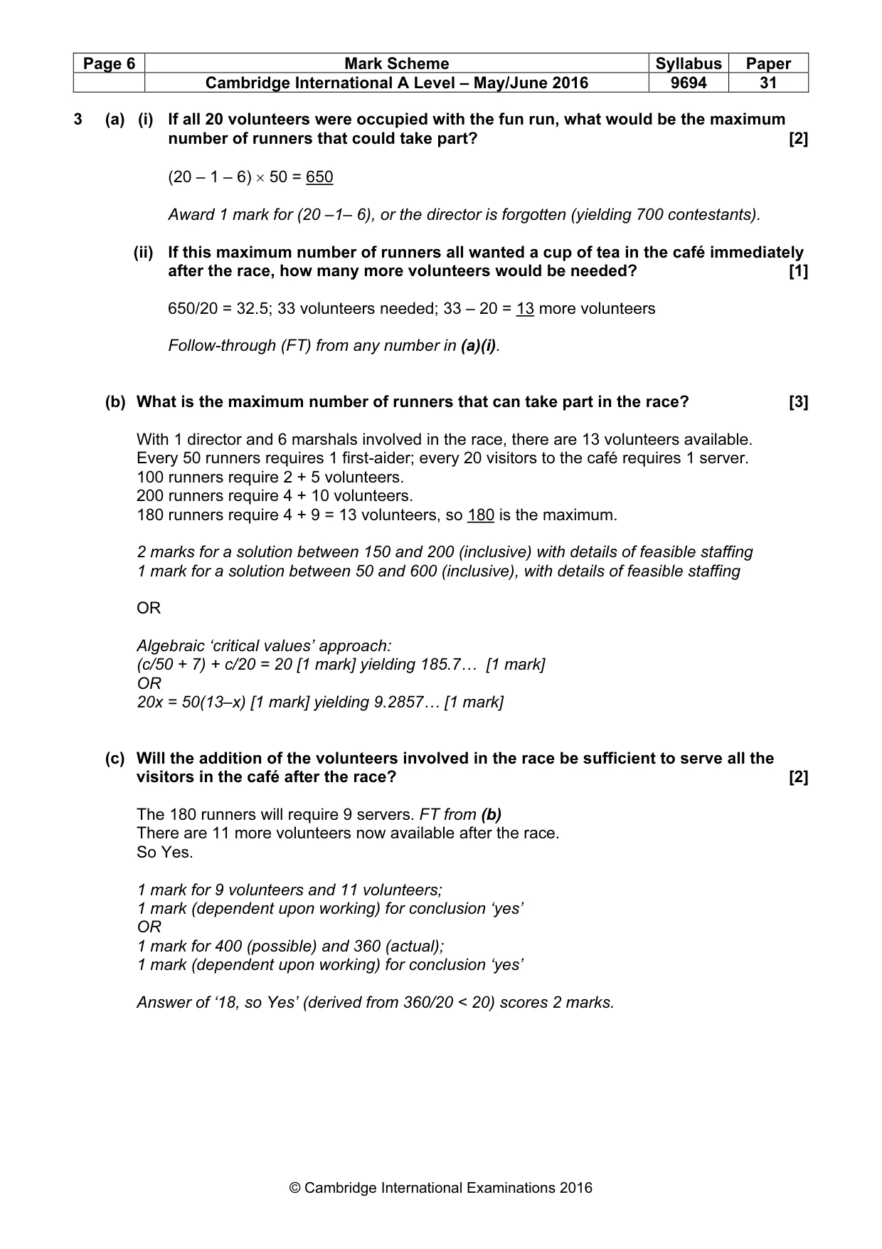 Mark scheme, page 6 of 9
