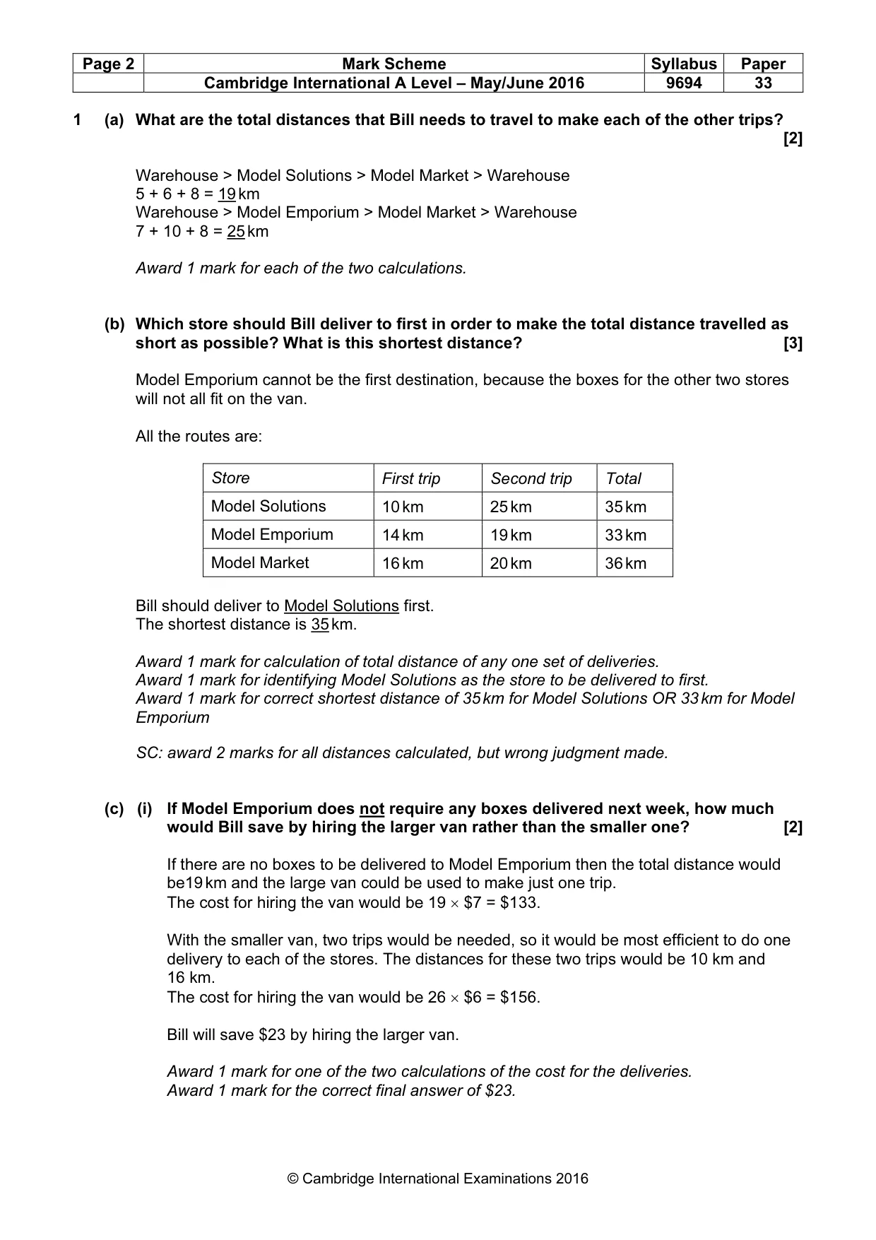 Mark scheme, page 2 of 7