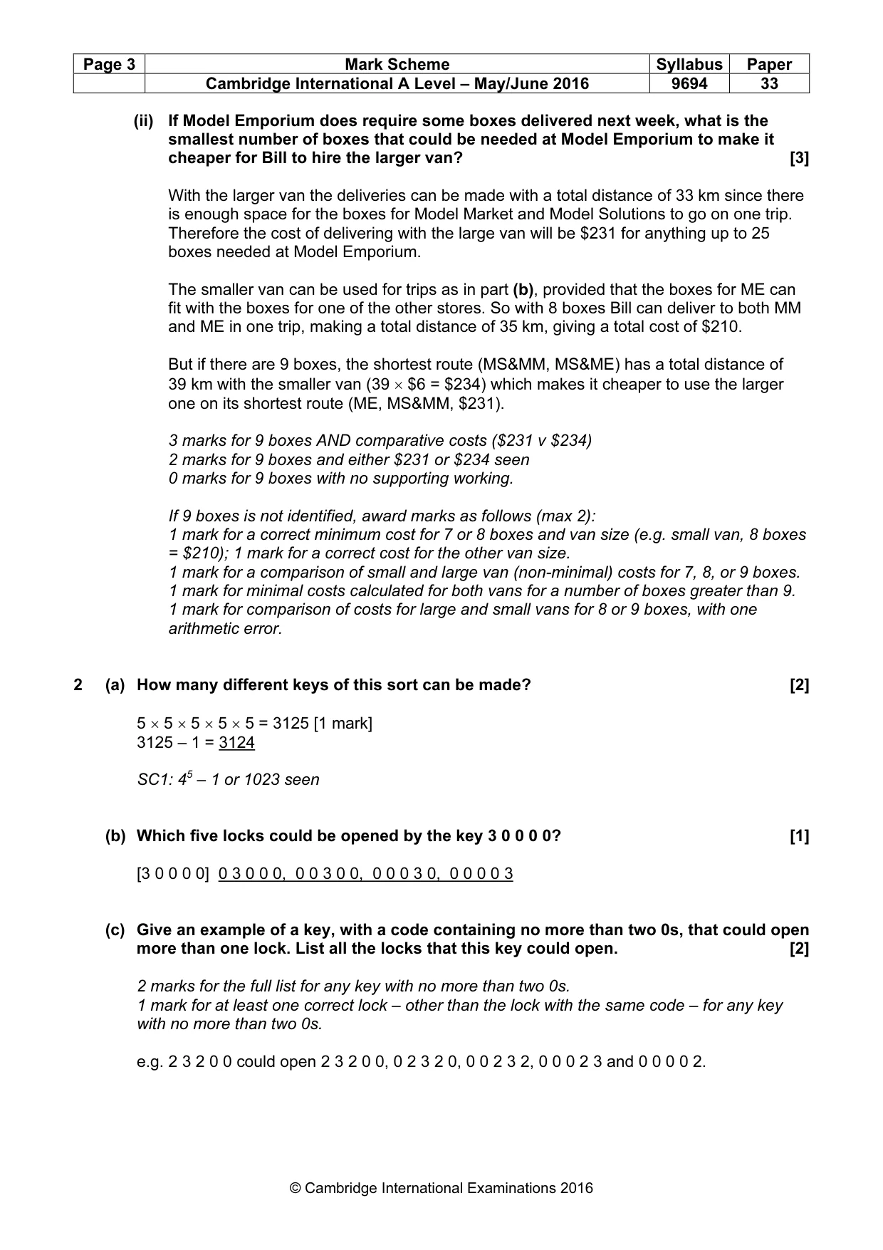Mark scheme, page 3 of 7