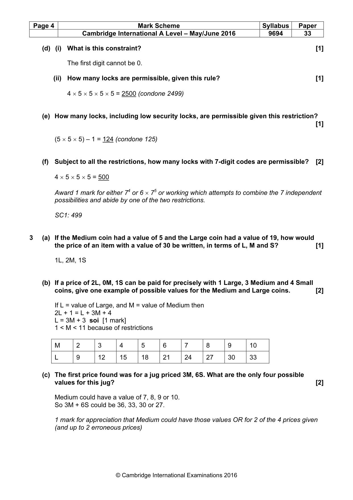 Mark scheme, page 4 of 7