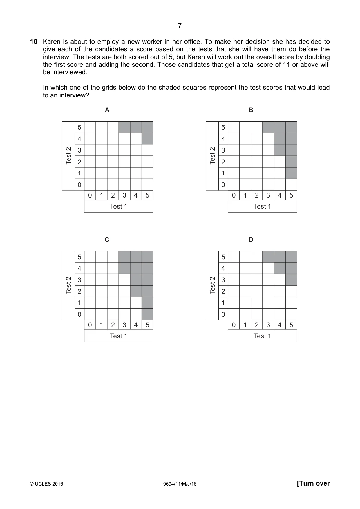 Cambridge A Level Thinking Skills 9694 2016 May/June Paper 1 · Variant 1 question paper, page 7 of 20