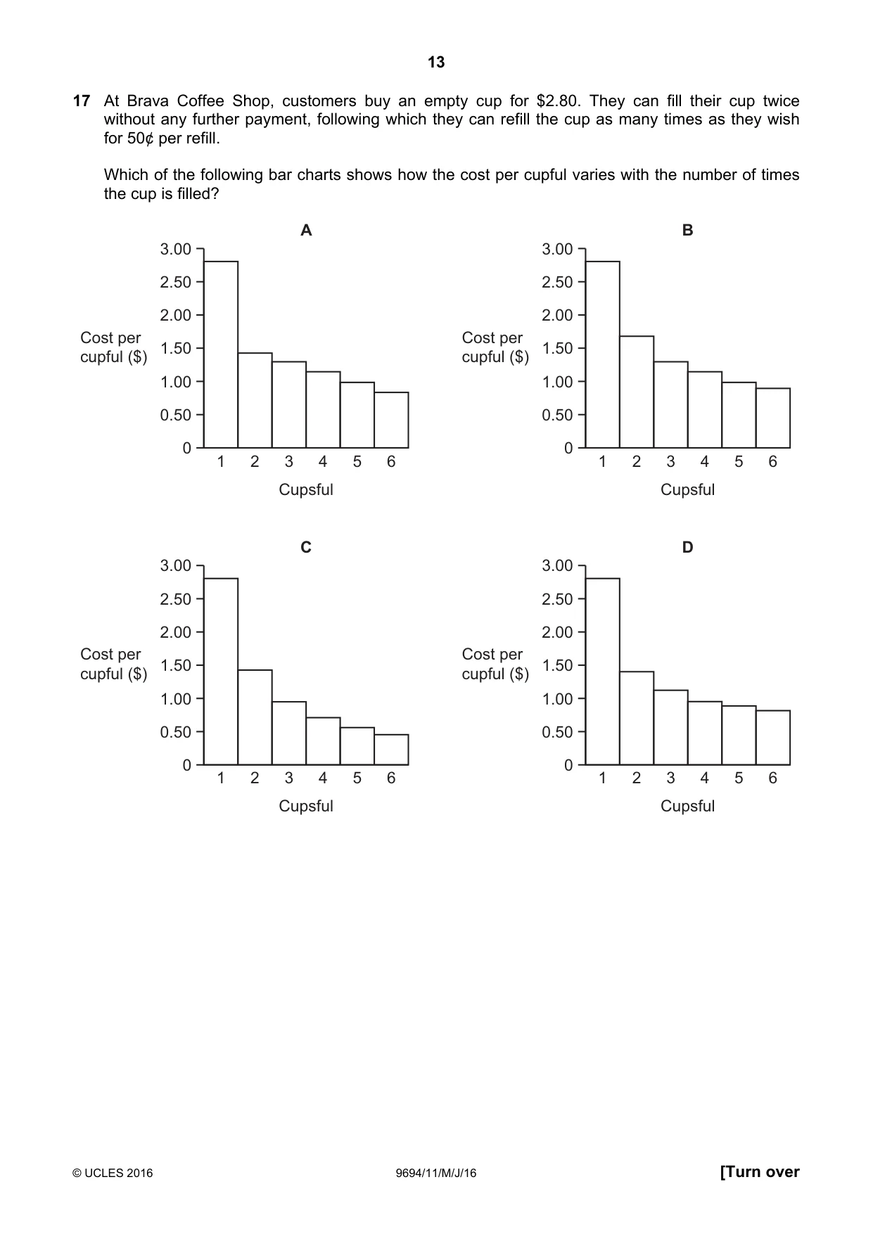 Cambridge A Level Thinking Skills 9694 2016 May/June Paper 1 · Variant 1 question paper, page 13 of 20