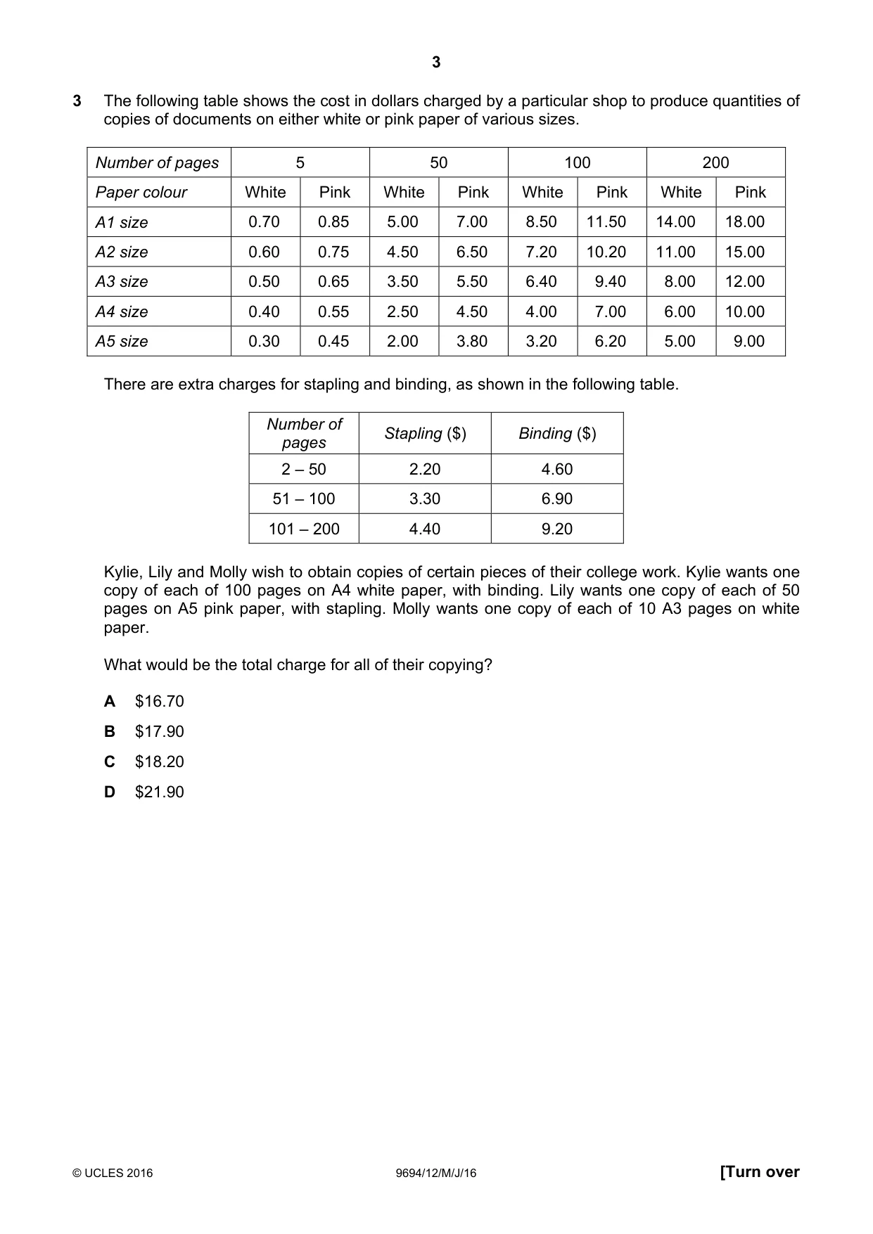 Cambridge A Level Thinking Skills 9694 2016 May/June Paper 1 · Variant 2 question paper, page 3 of 20