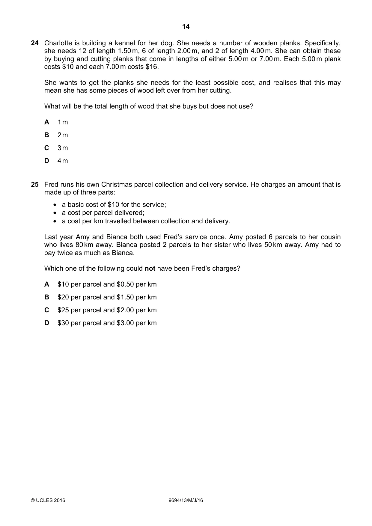 Cambridge A Level Thinking Skills 9694 2016 May/June Paper 1 · Variant 3 question paper, page 14 of 20