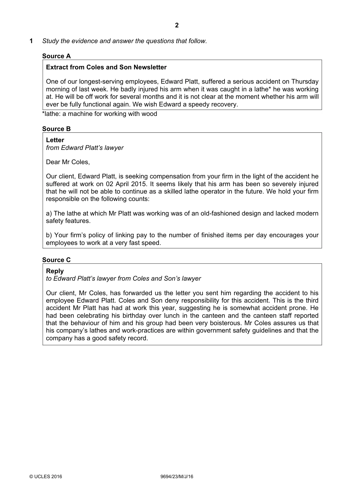 Cambridge A Level Thinking Skills 9694 2016 May/June Paper 2 · Variant 3 question paper, page 2 of 8