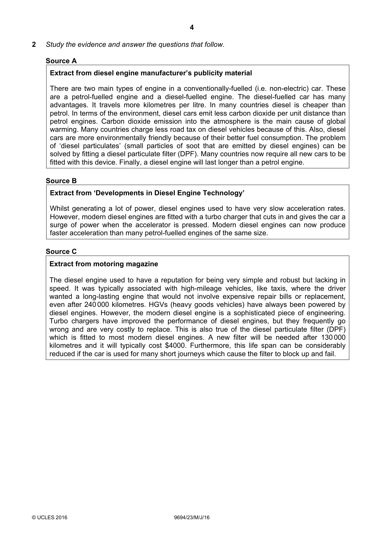Cambridge A Level Thinking Skills 9694 2016 May/June Paper 2 · Variant 3 question paper, page 4 of 8
