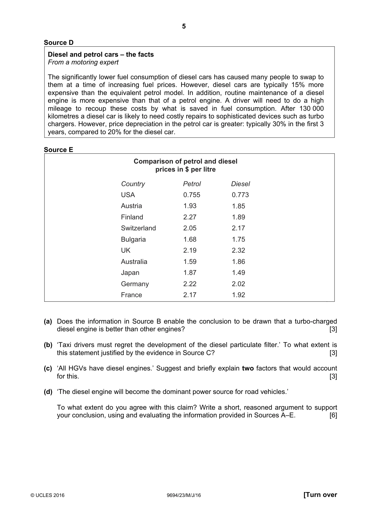 Cambridge A Level Thinking Skills 9694 2016 May/June Paper 2 · Variant 3 question paper, page 5 of 8