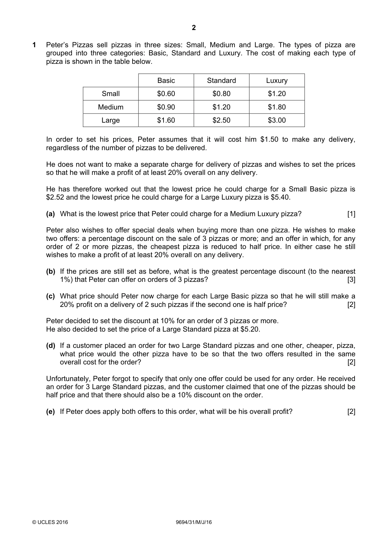 Cambridge A Level Thinking Skills 9694 2016 May/June Paper 3 · Variant 1 question paper, page 2 of 8