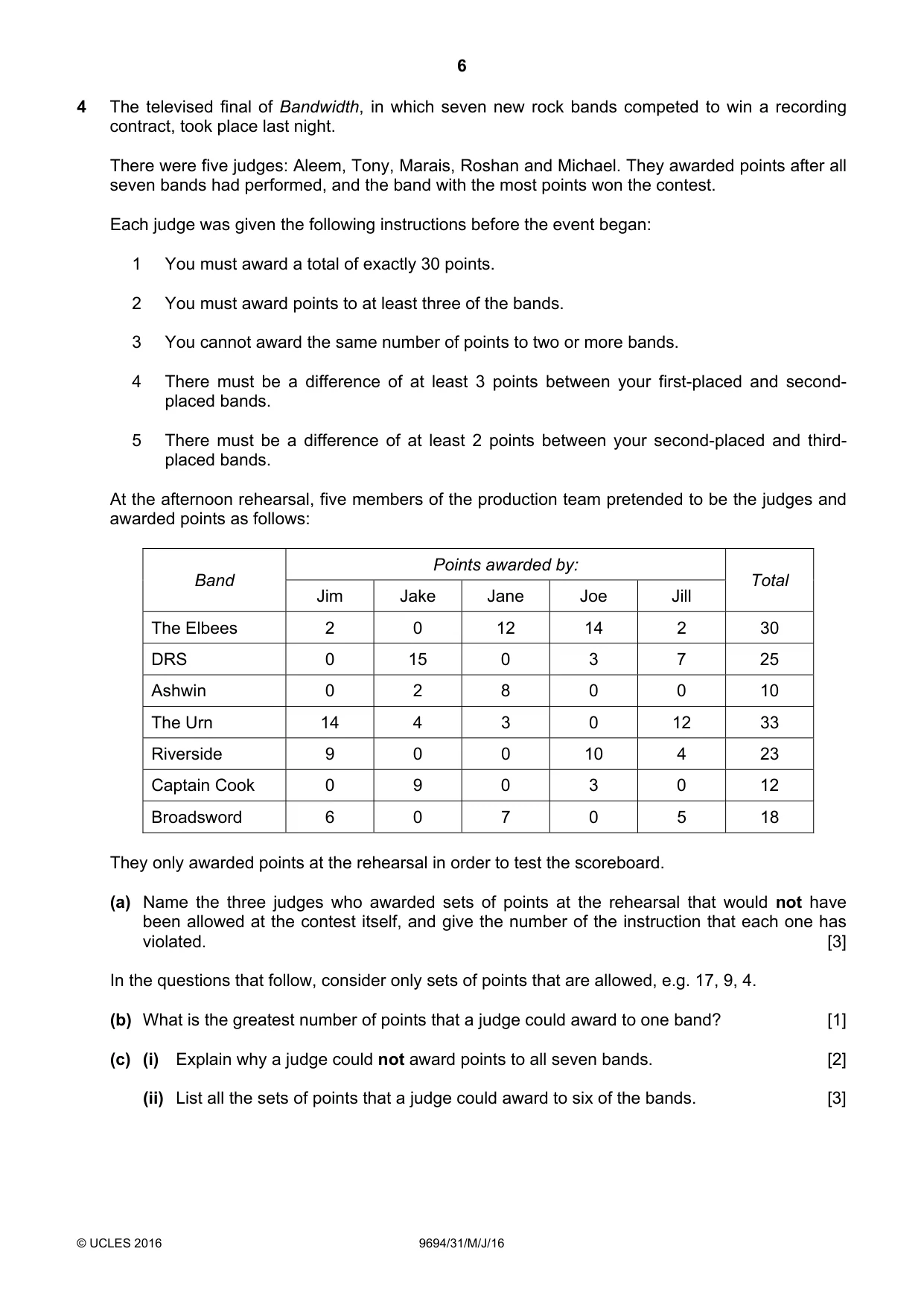 Cambridge A Level Thinking Skills 9694 2016 May/June Paper 3 · Variant 1 question paper, page 6 of 8