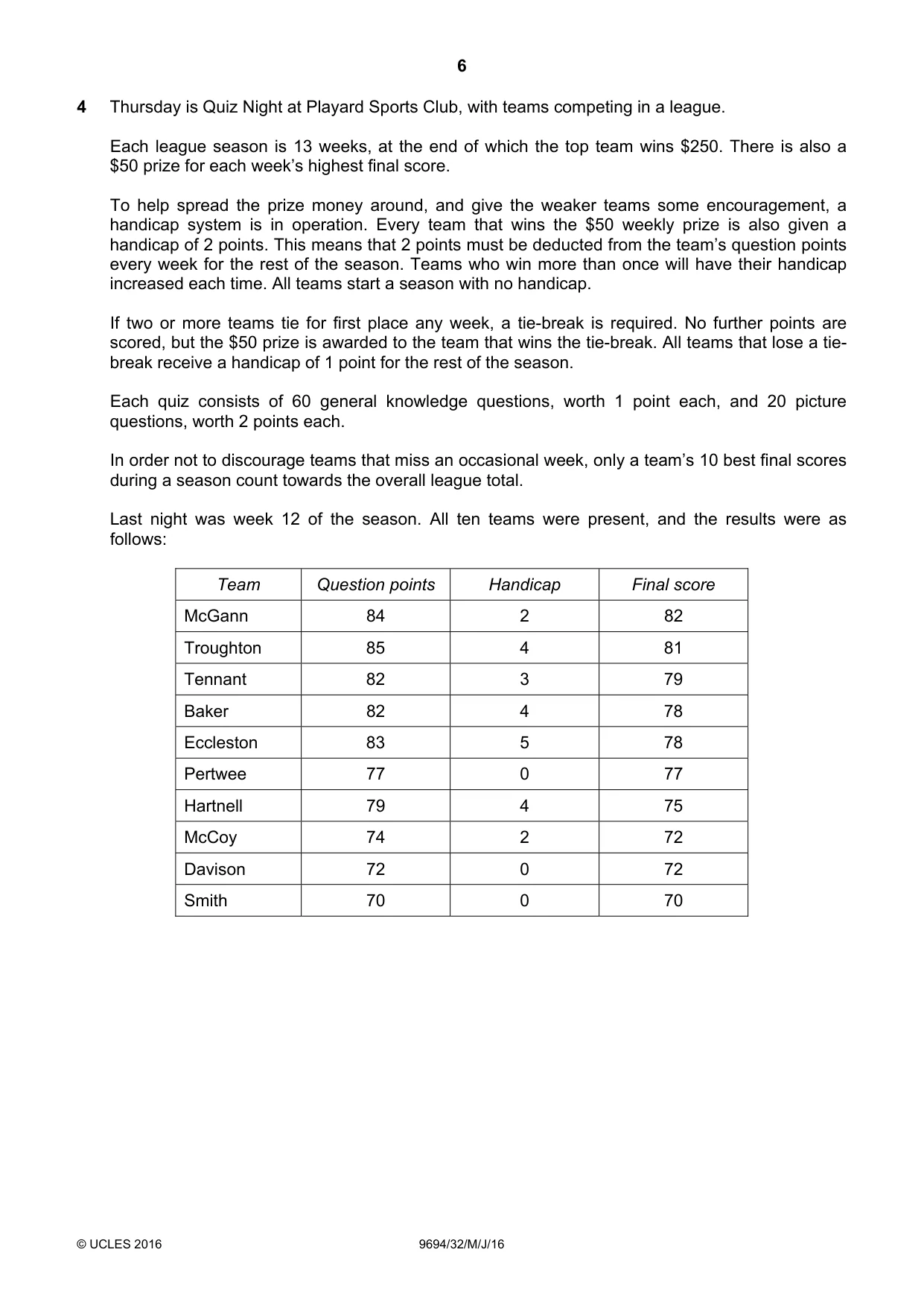 Cambridge A Level Thinking Skills 9694 2016 May/June Paper 3 · Variant 2 question paper, page 6 of 8