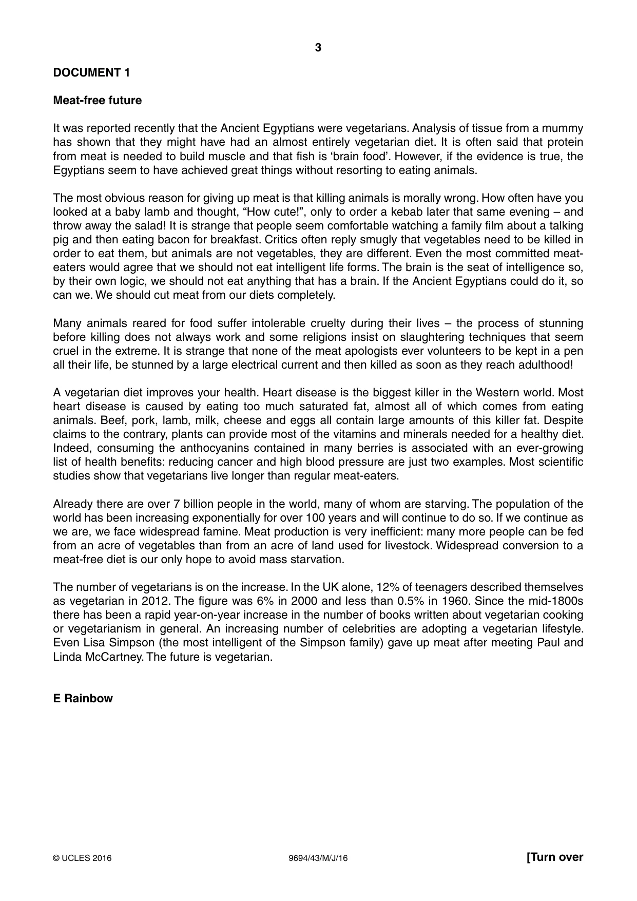Cambridge A Level Thinking Skills 9694 2016 May/June Paper 4 · Variant 3 question paper, page 3 of 8